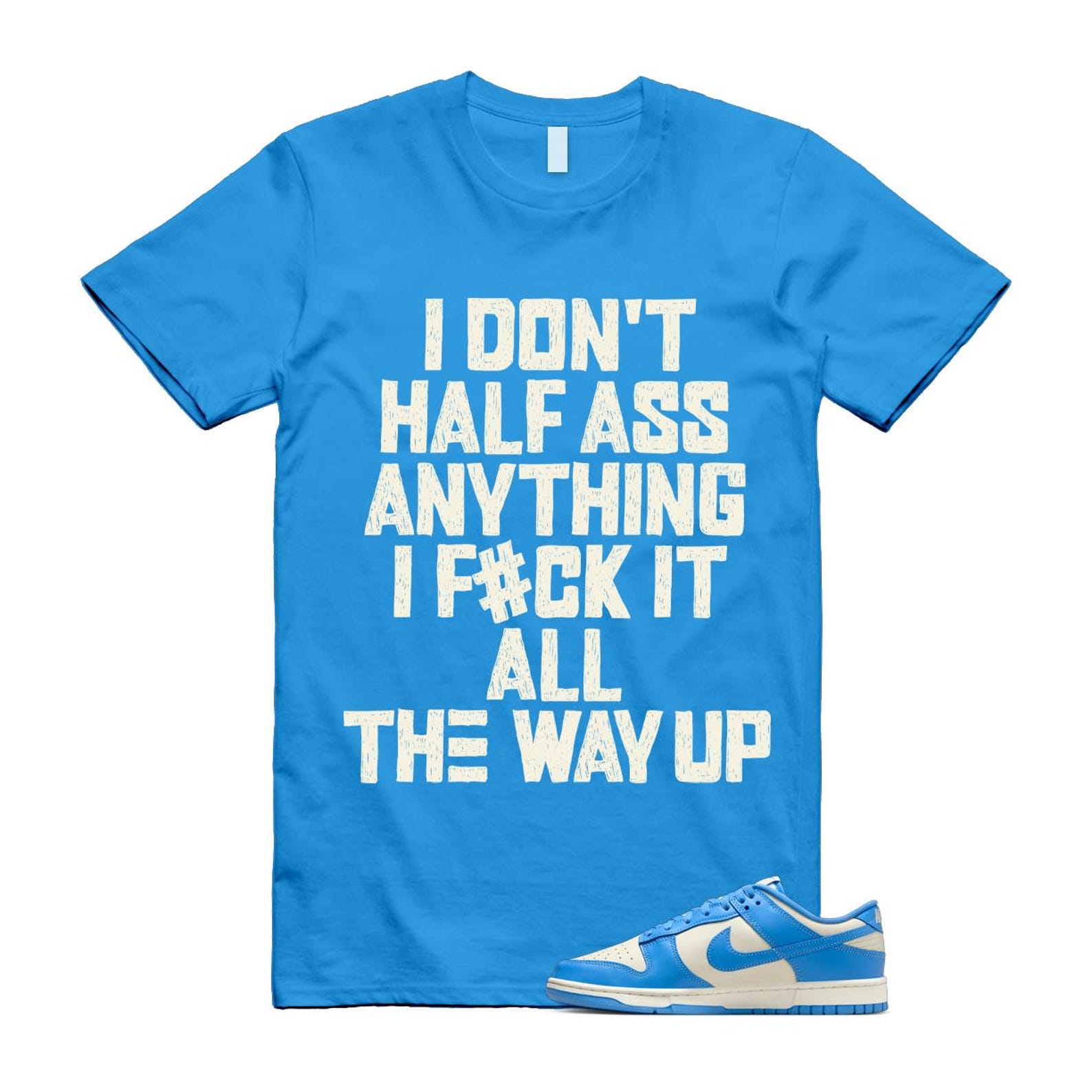 Dunk UNC 2024 University Blue Coconut Milk Low Retro T Shirt Match HALF ,DV0833-113 T-Shirt, Sneaker Match Tee