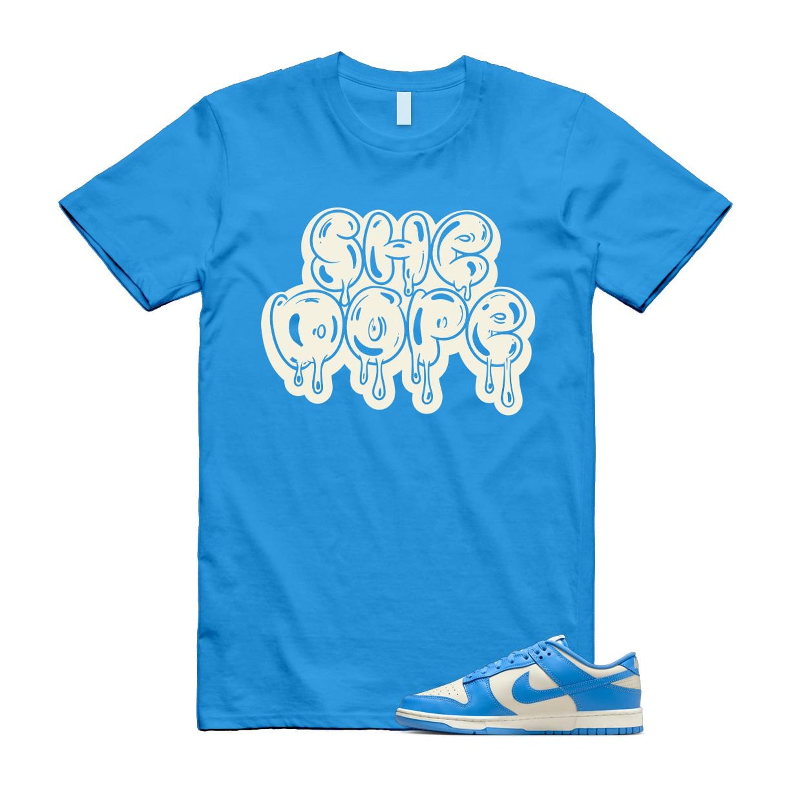 Dunk UNC 2024 University Blue Coconut Milk Low Retro T Shirt Match SHE ,DV0833-113 T-Shirt, Sneaker Match Tee