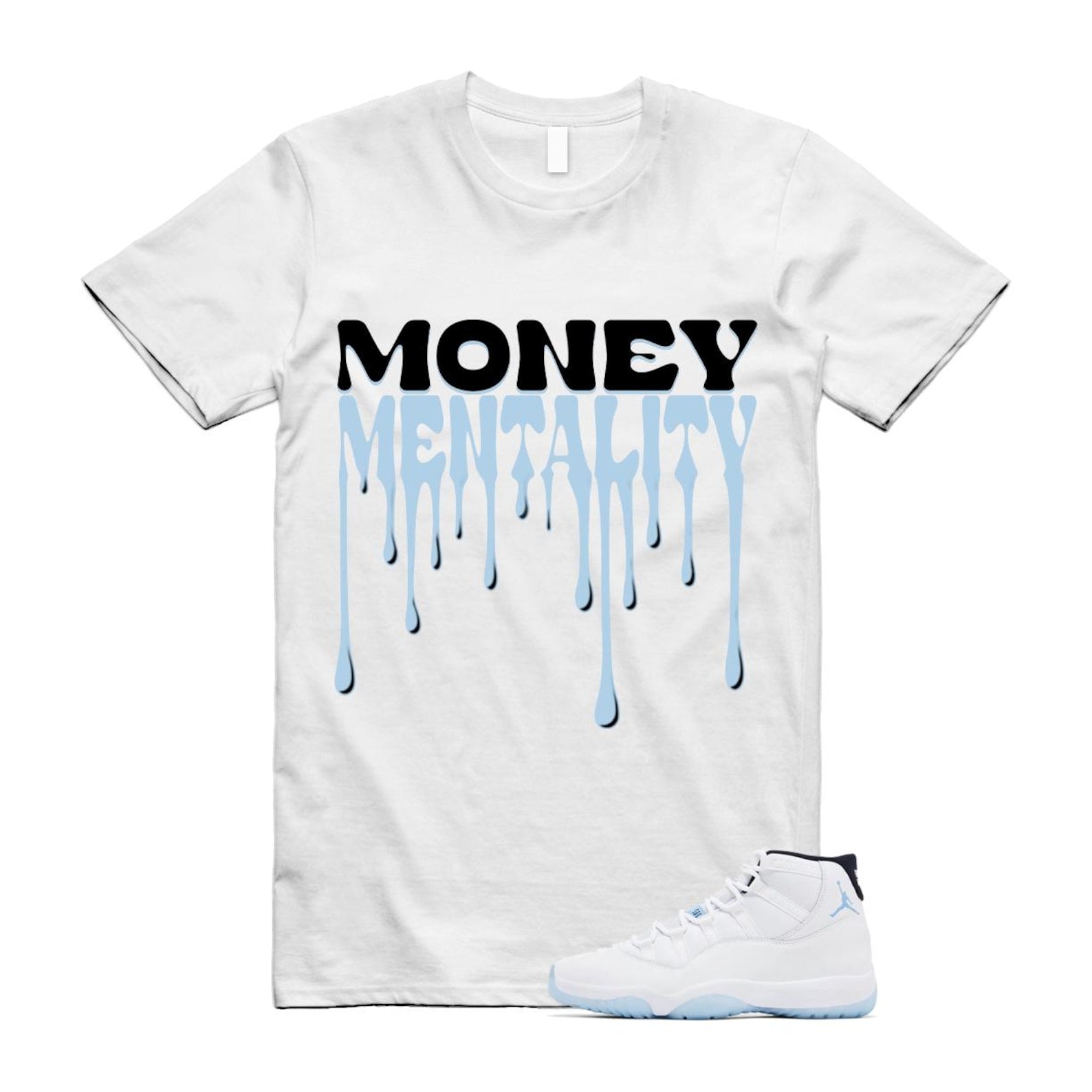 11 Legend Blue White Black 2024 T Shirt Match MENTALITY ,CT8012-104 T-Shirt, Sneaker Match Tee