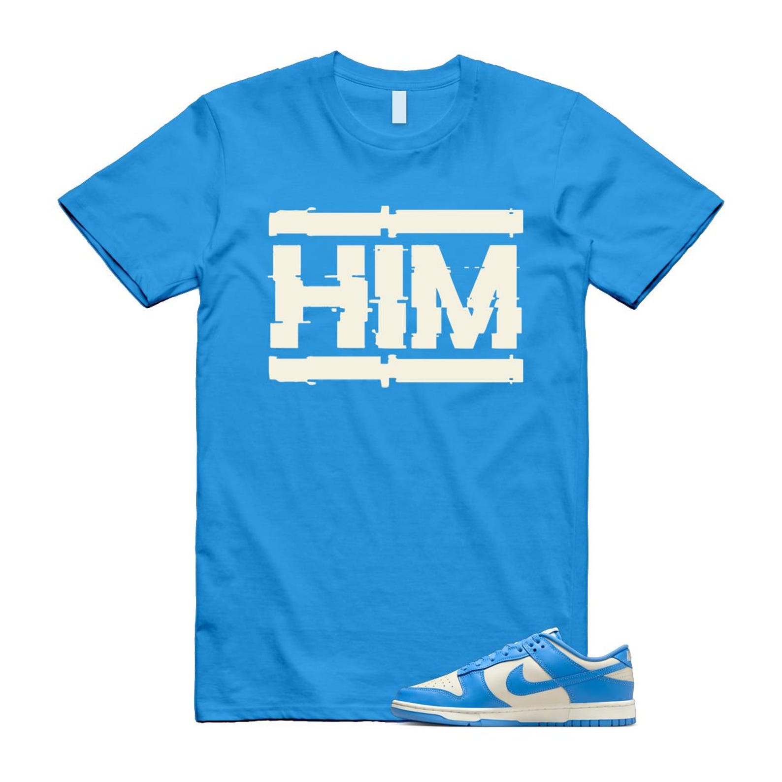 Dunk UNC 2024 University Blue Coconut Milk Low Retro T Shirt Match HIM ,DV0833-113 T-Shirt, Sneaker Match Tee