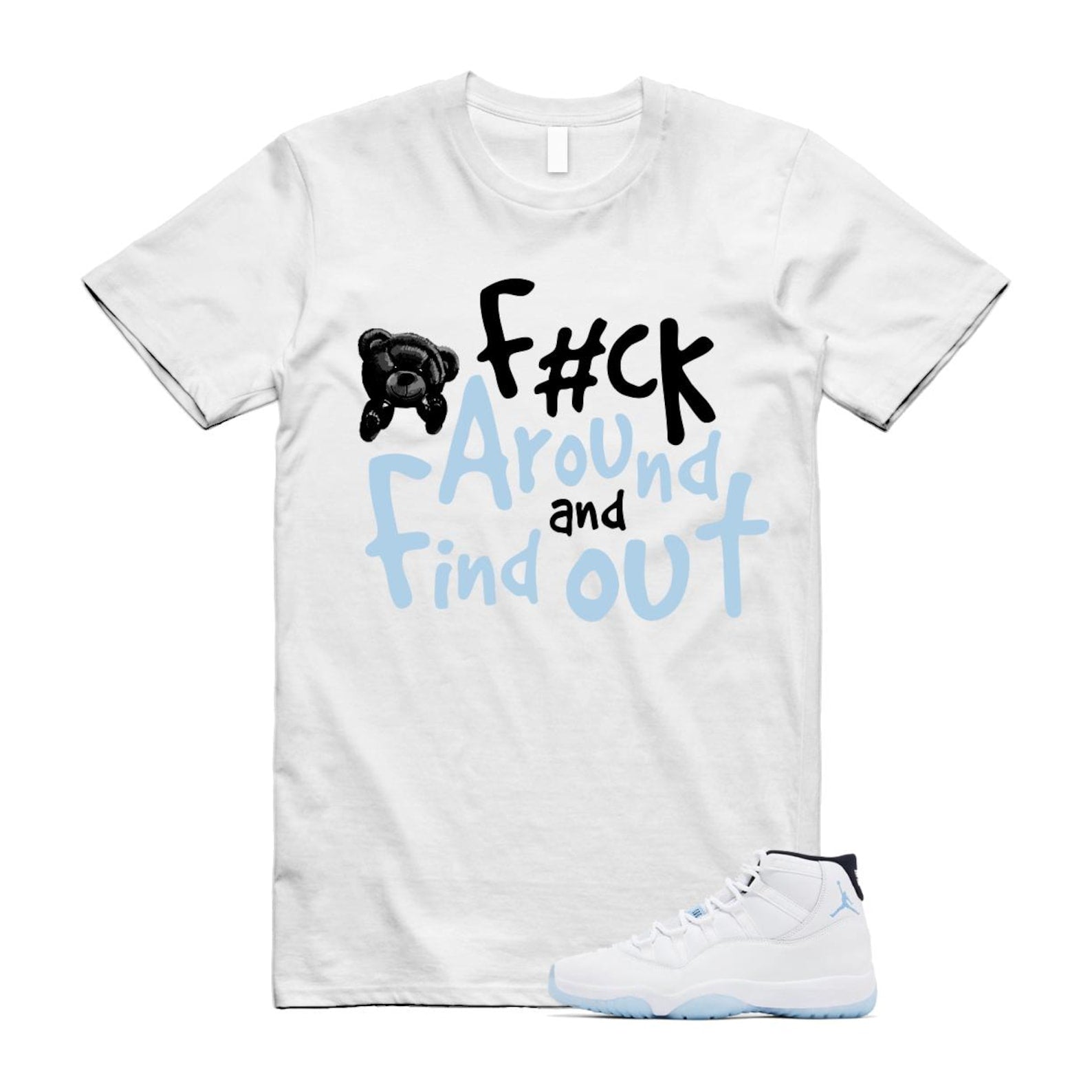 11 Legend Blue White Black 2024 T Shirt Match FCK ,CT8012-104 T-Shirt, Sneaker Match Tee
