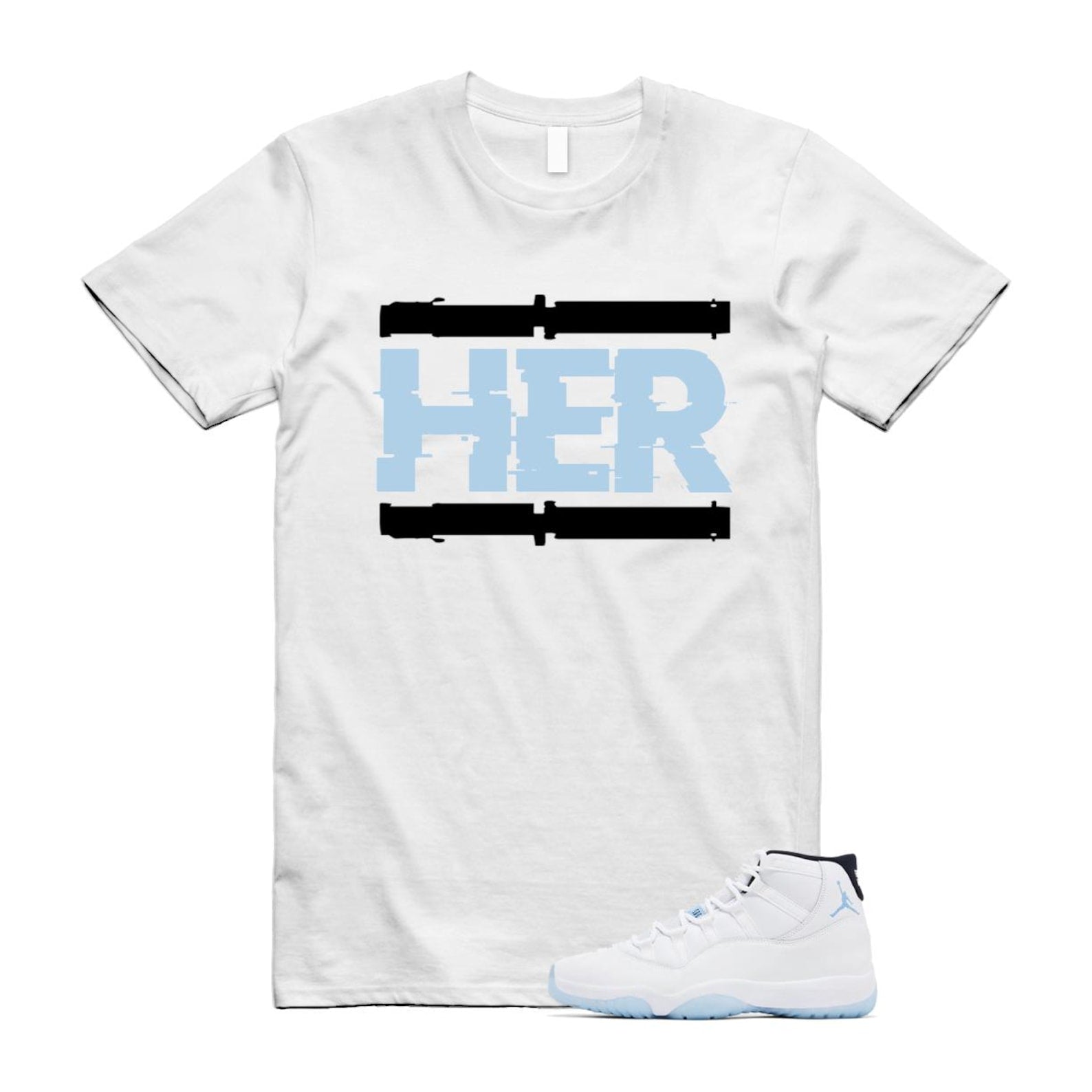 11 Legend Blue White Black 2024 T Shirt Match HER ,CT8012-104 T-Shirt, Sneaker Match Tee