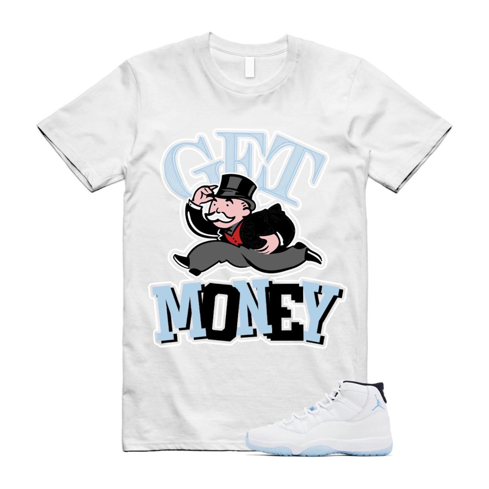 11 Legend Blue White Black 2024 T Shirt Match GM ,CT8012-104 T-Shirt, Sneaker Match Tee