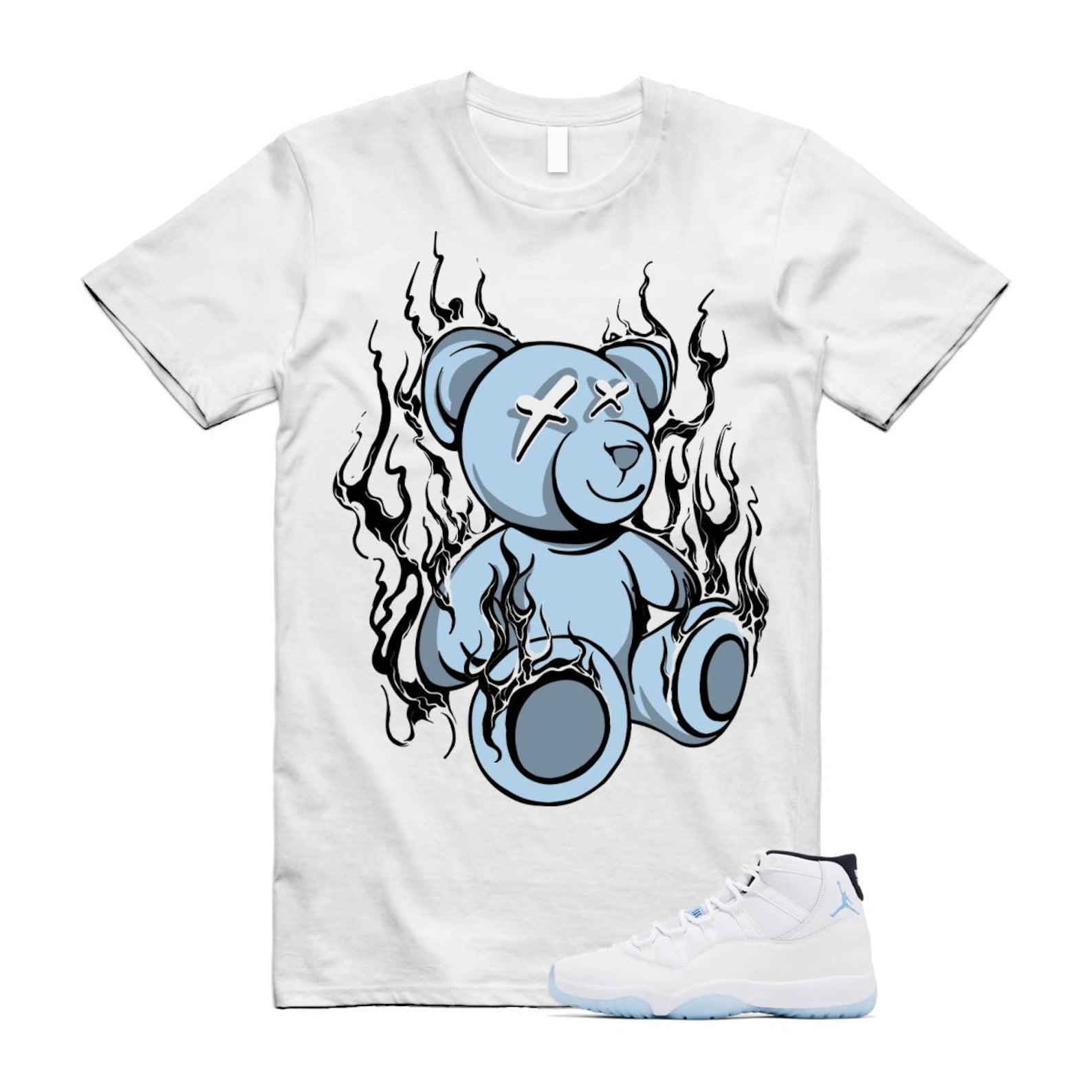 11 Legend Blue White Black 2024 T Shirt Match LIT ,CT8012-104 T-Shirt, Sneaker Match Tee