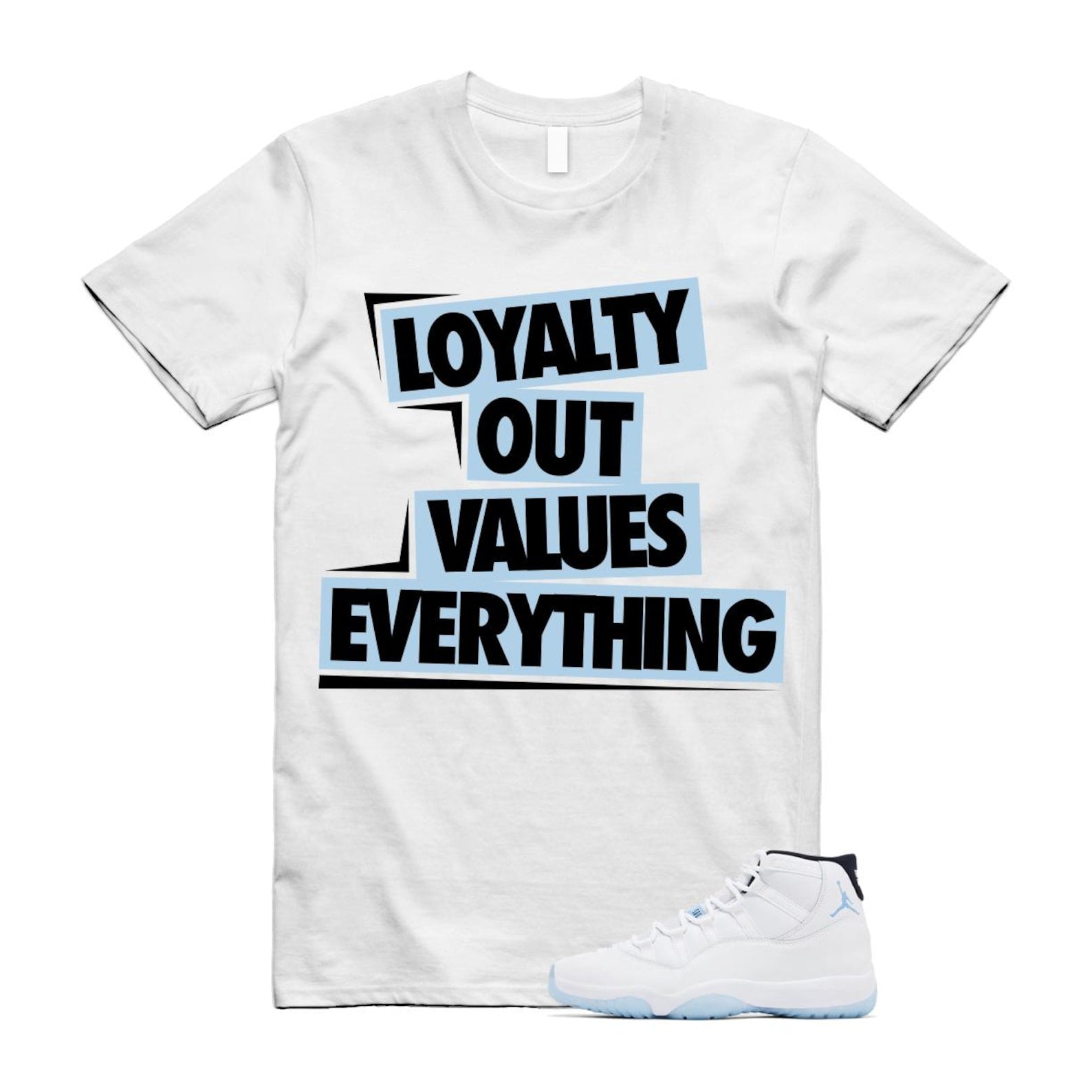 11 Legend Blue White Black 2024 T Shirt Match LOVE ,CT8012-104 T-Shirt, Sneaker Match Tee