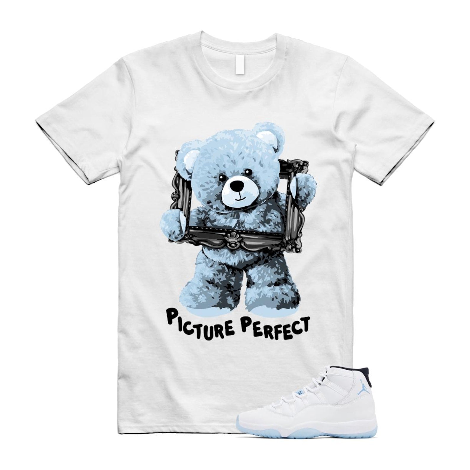 11 Legend Blue White Black 2024 T Shirt Match PIC ,CT8012-104 T-Shirt, Sneaker Match Tee