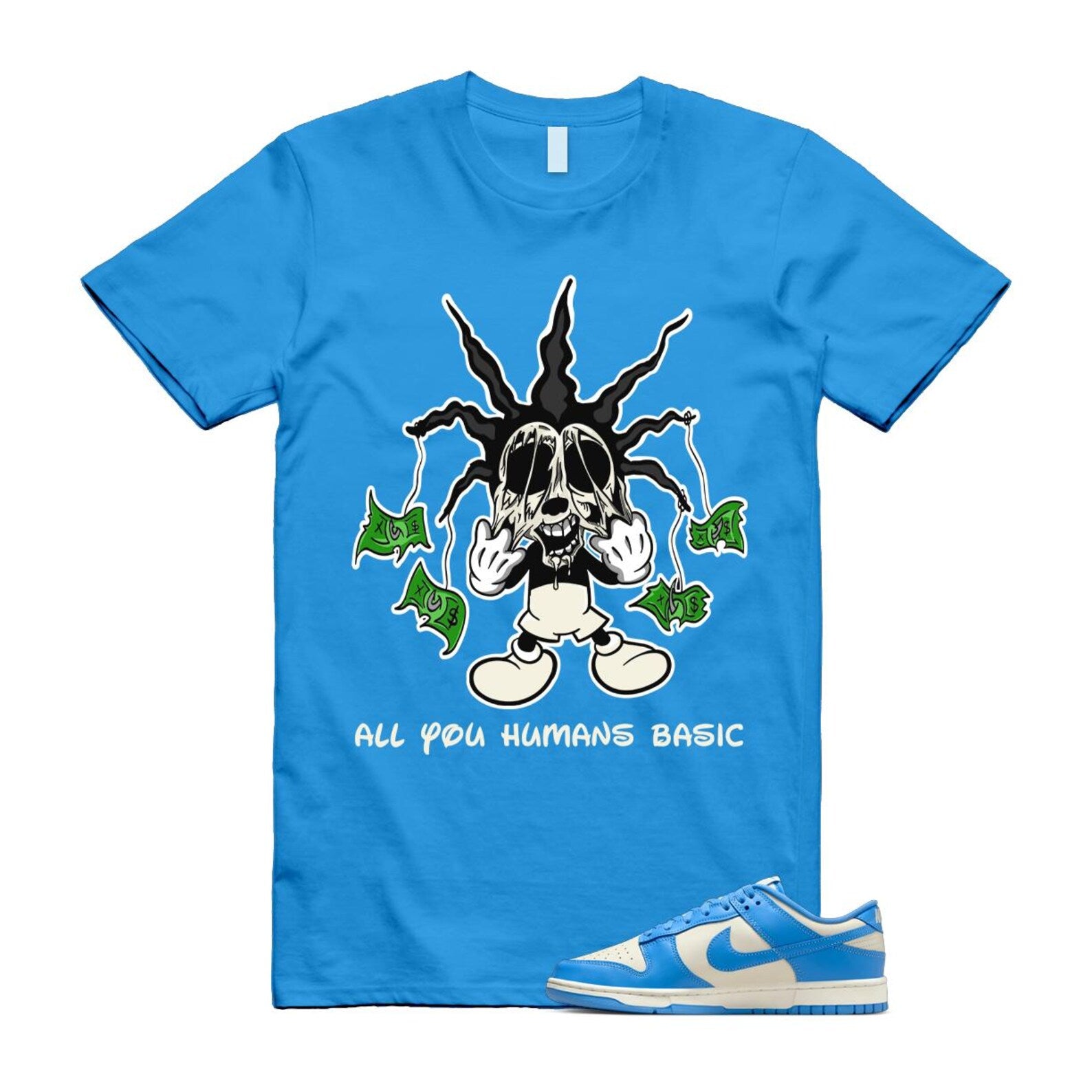 Dunk UNC 2024 University Blue Coconut Milk Low Retro T Shirt Match HOOK ,DV0833-113 T-Shirt, Sneaker Match Tee