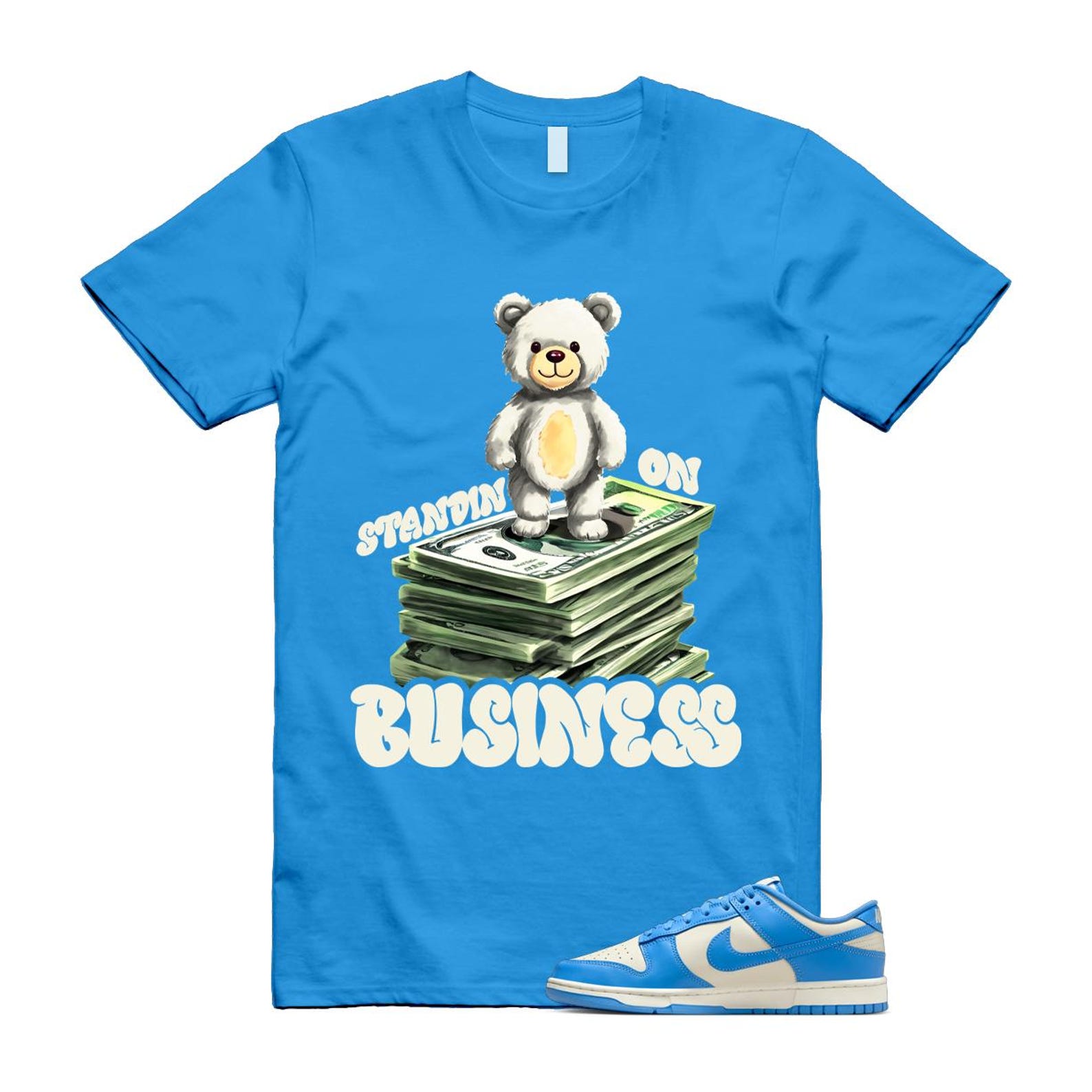 Dunk UNC 2024 University Blue Coconut Milk Low Retro T Shirt Match SB2 ,DV0833-113 T-Shirt, Sneaker Match Tee