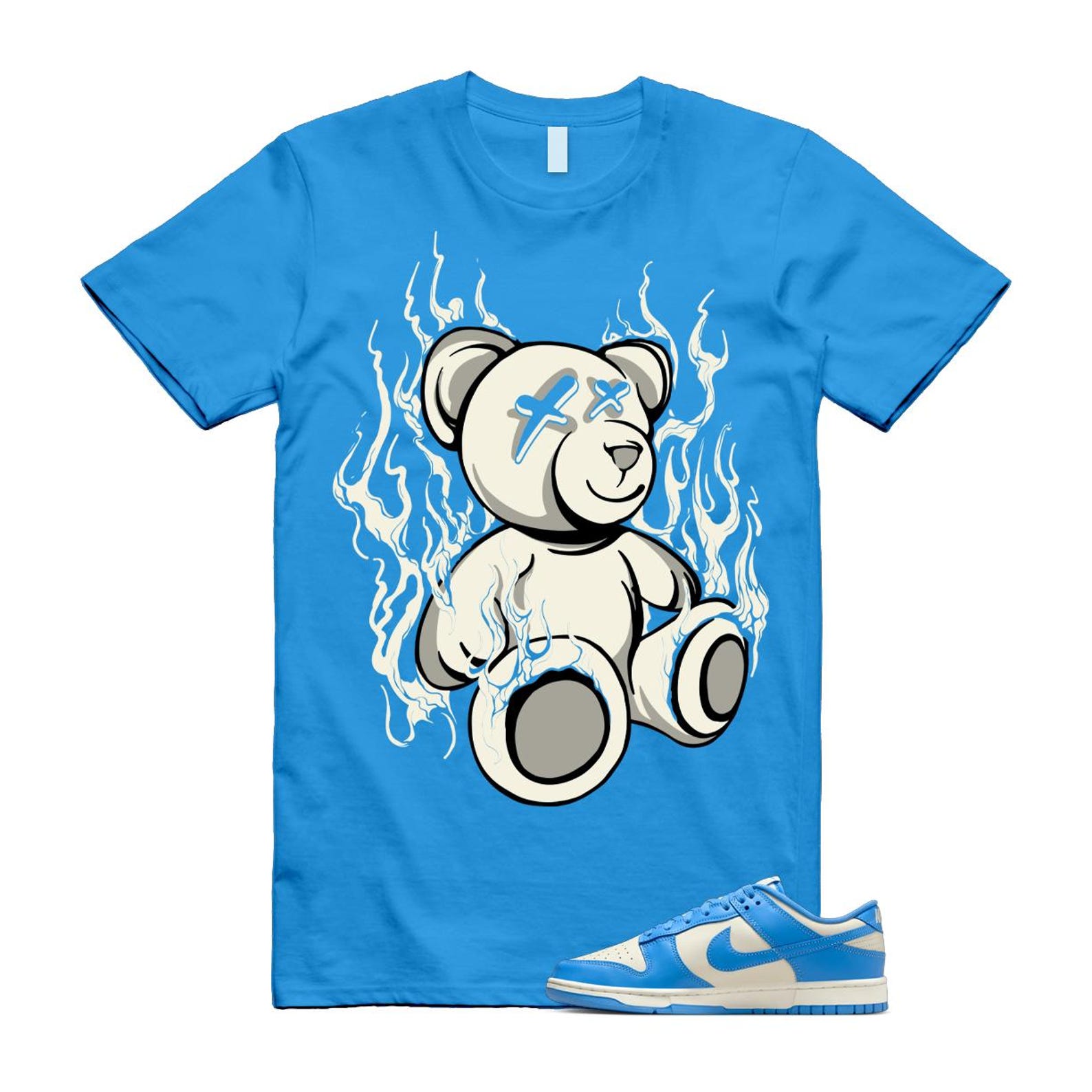 Dunk UNC 2024 University Blue Coconut Milk Low Retro T Shirt Match LIT ,DV0833-113 T-Shirt, Sneaker Match Tee