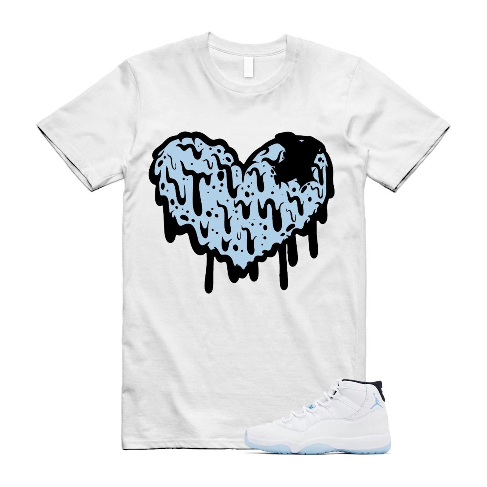 11 Legend Blue White Black 2024 T Shirt Match DRHRT ,CT8012-104 T-Shirt, Sneaker Match Tee