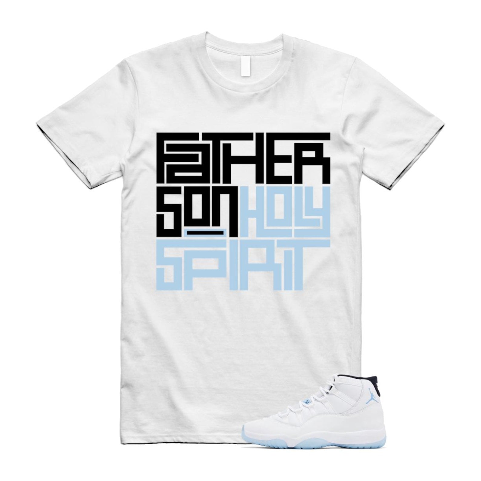 11 Legend Blue White Black 2024 T Shirt Match FATHER ,CT8012-104 T-Shirt, Sneaker Match Tee