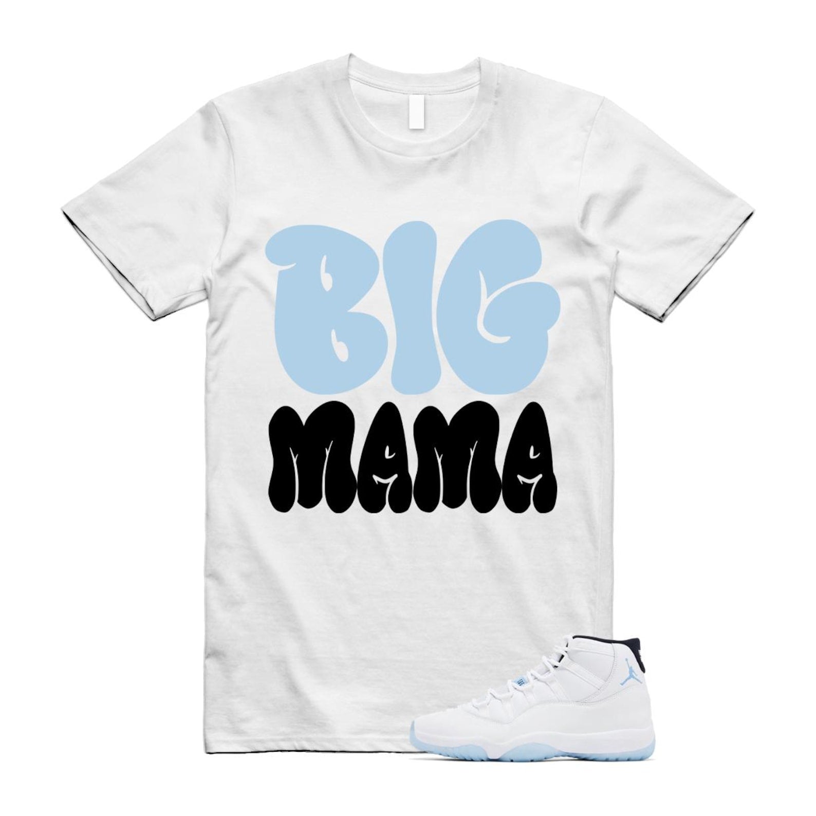 11 Legend Blue White Black 2024 T Shirt Match MAMA ,CT8012-104 T-Shirt, Sneaker Match Tee