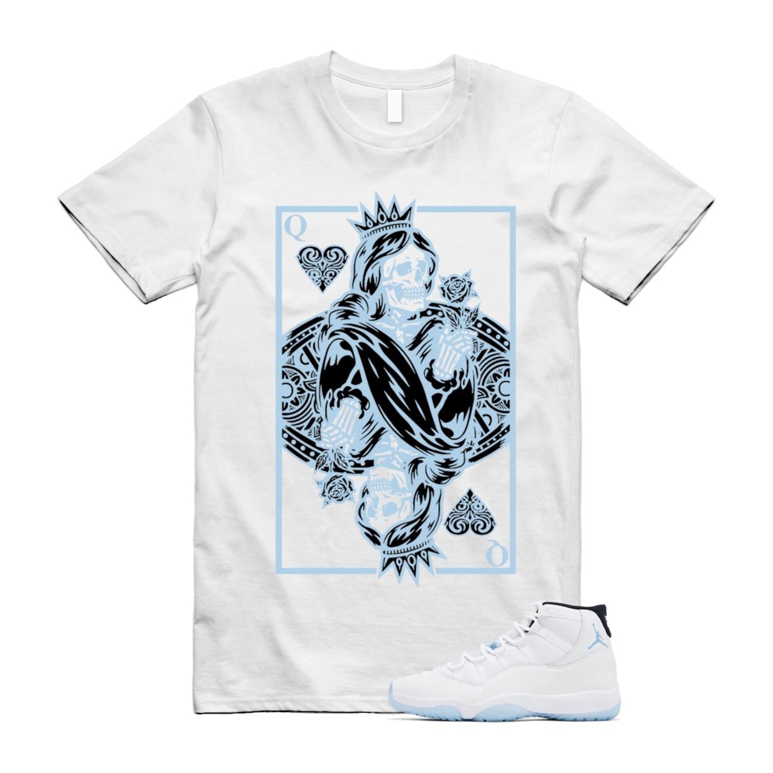 11 Legend Blue White Black 2024 T Shirt Match QC ,CT8012-104 T-Shirt, Sneaker Match Tee