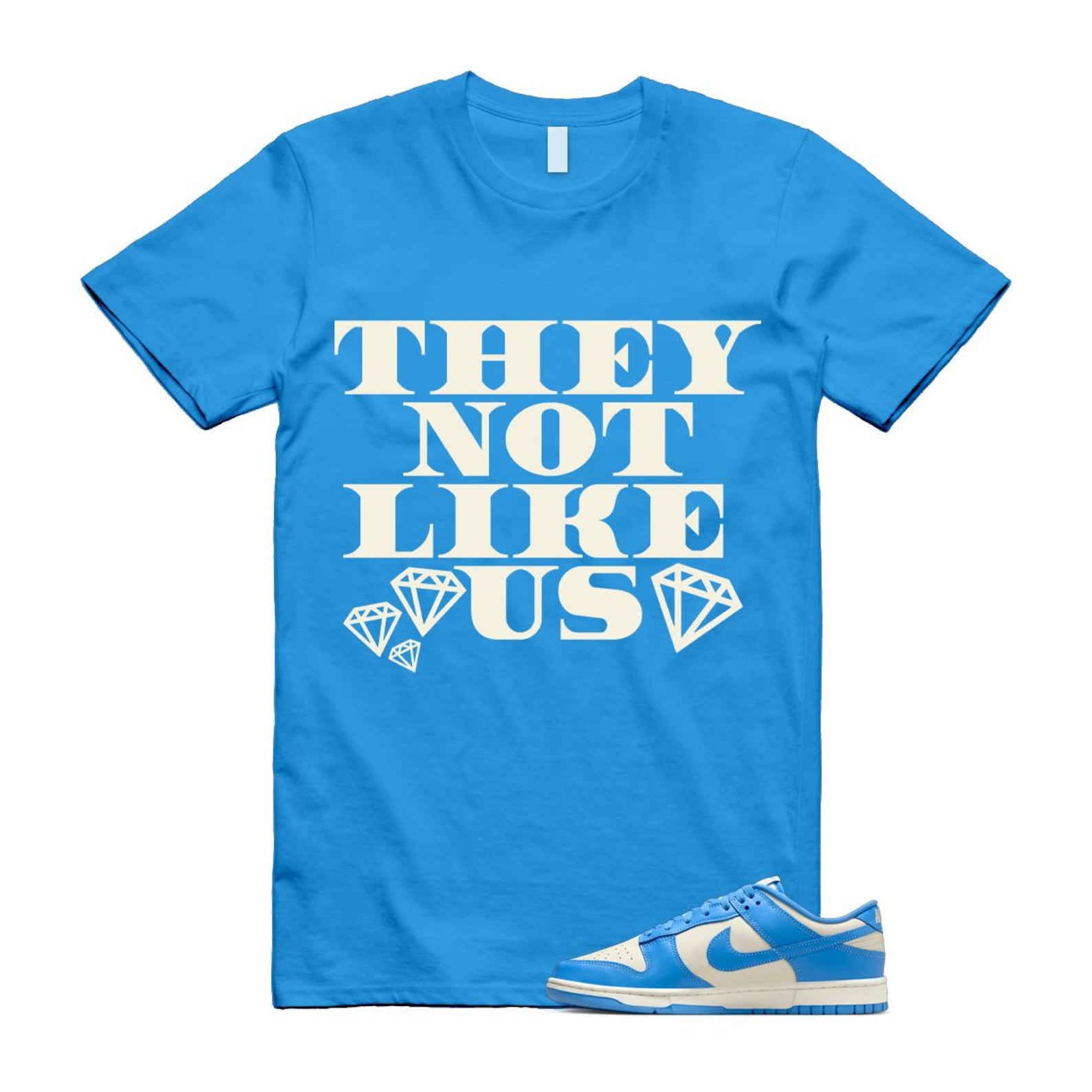 Dunk UNC 2024 University Blue Coconut Milk Low Retro T Shirt Match US2 ,DV0833-113 T-Shirt, Sneaker Match Tee