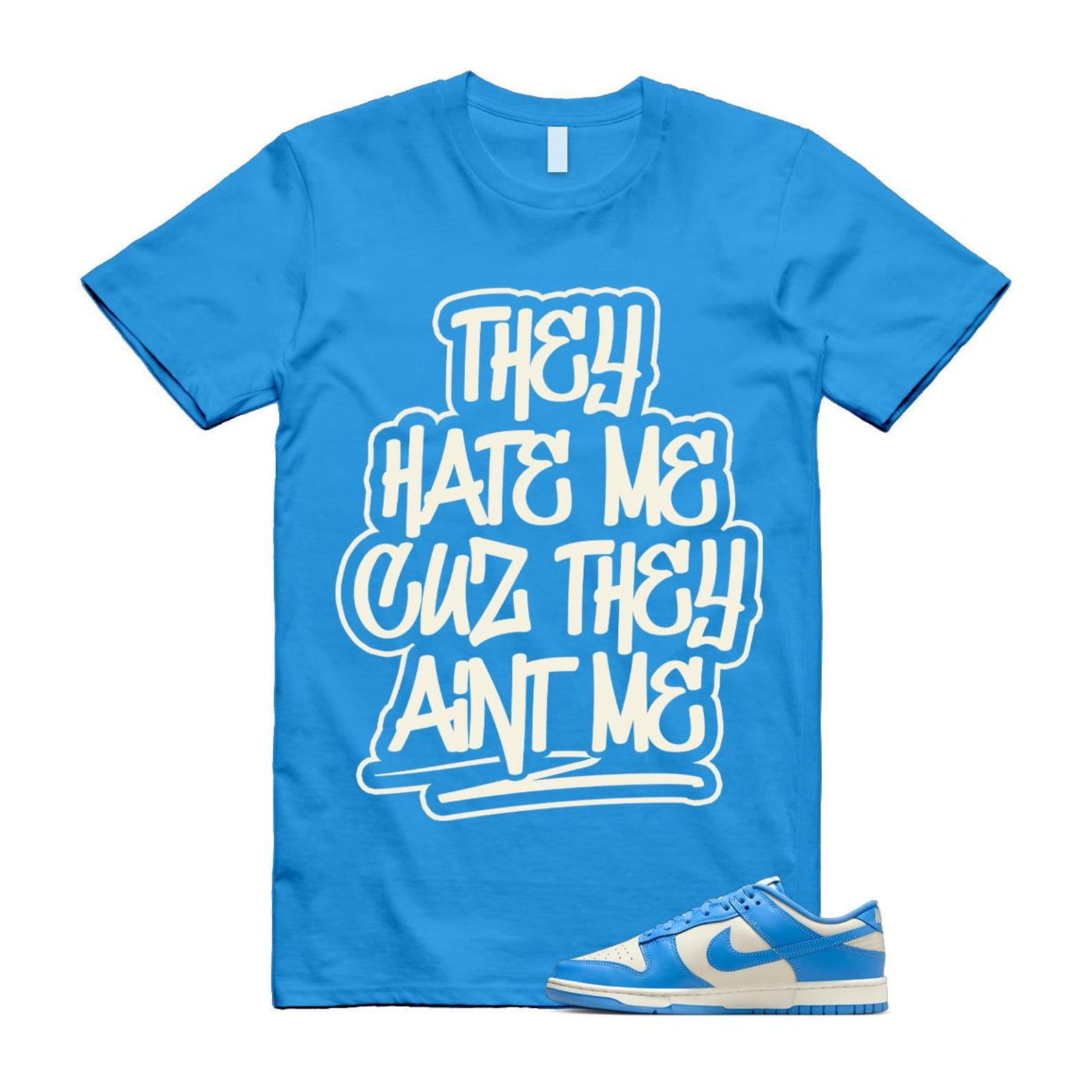 Dunk UNC 2024 University Blue Coconut Milk Low Retro T Shirt Match AINT ME ,DV0833-113 T-Shirt, Sneaker Match Tee