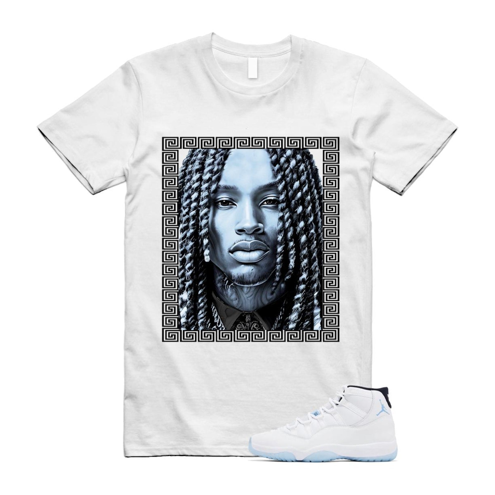 11 Legend Blue White Black 2024 T Shirt Match VON ,CT8012-104 T-Shirt, Sneaker Match Tee