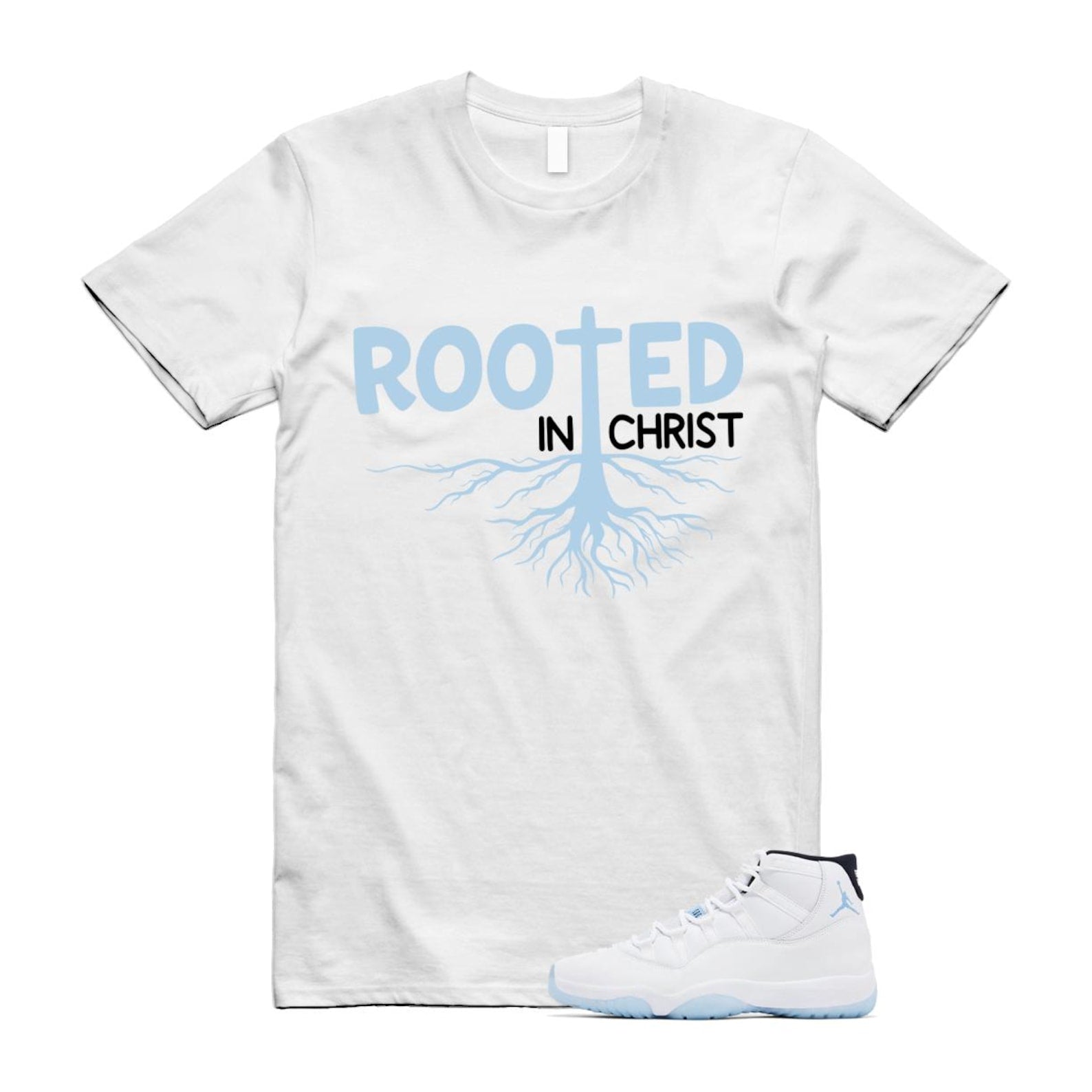 11 Legend Blue White Black 2024 T Shirt Match ROOTED ,CT8012-104 T-Shirt, Sneaker Match Tee