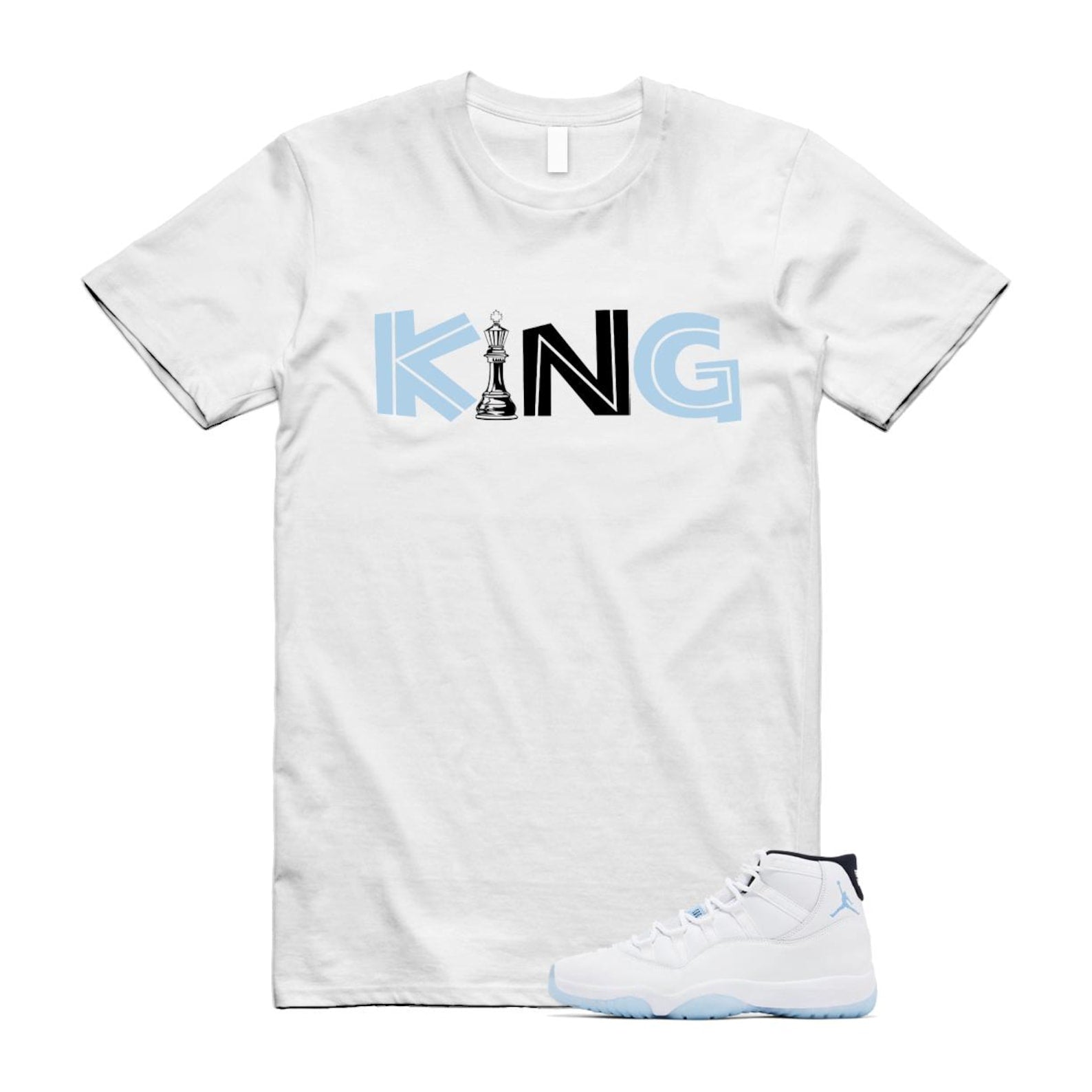 11 Legend Blue White Black 2024 T Shirt Match KING ,CT8012-104 T-Shirt, Sneaker Match Tee