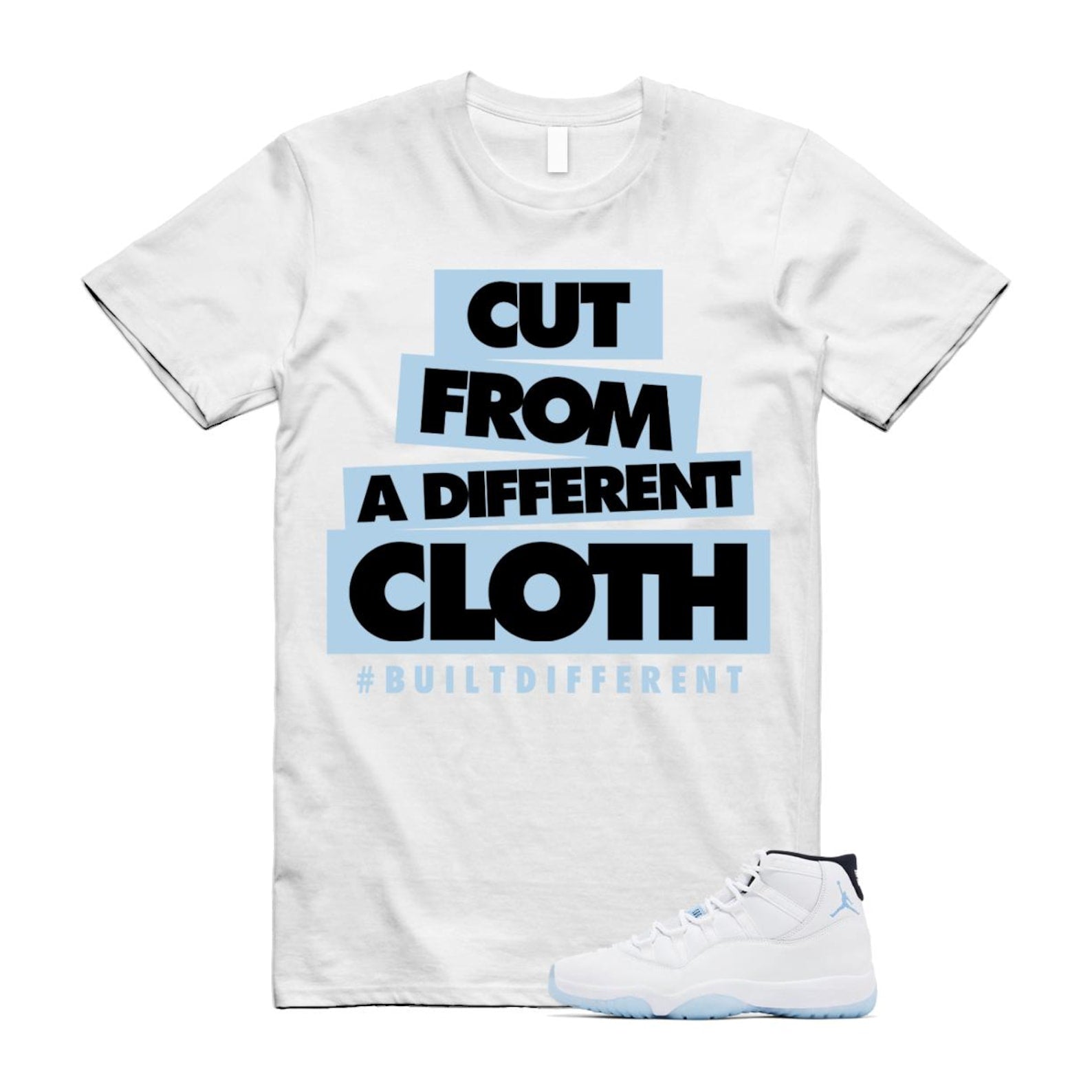 11 Legend Blue White Black 2024 T Shirt Match CLOTH ,CT8012-104 T-Shirt, Sneaker Match Tee