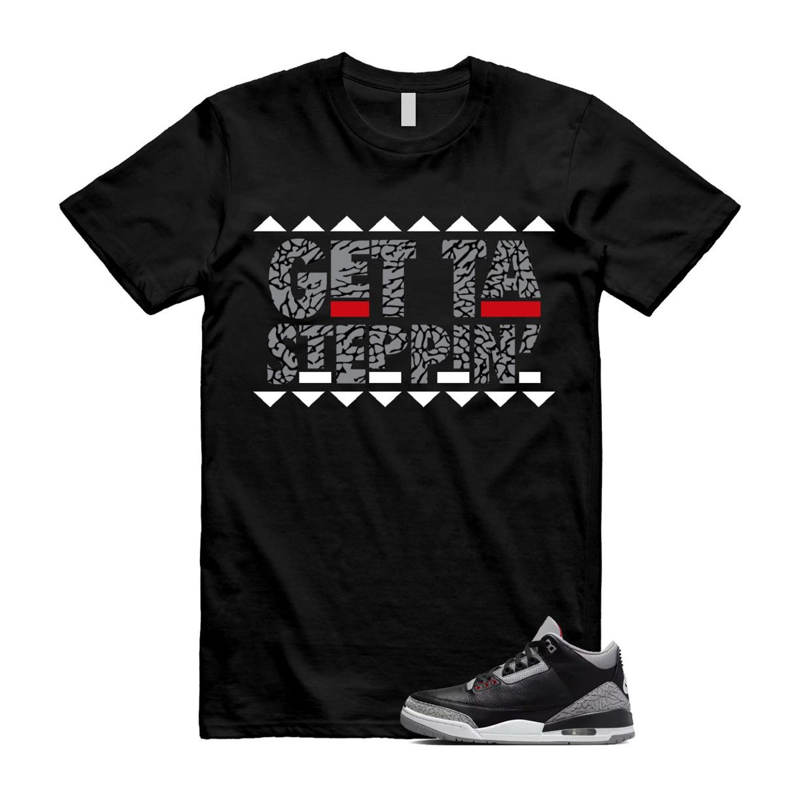 3 Black Cement Grey Fire Red Sail 2024 T Shirt Match GET ,DN3707-010 T-Shirt, Sneaker Match Tee