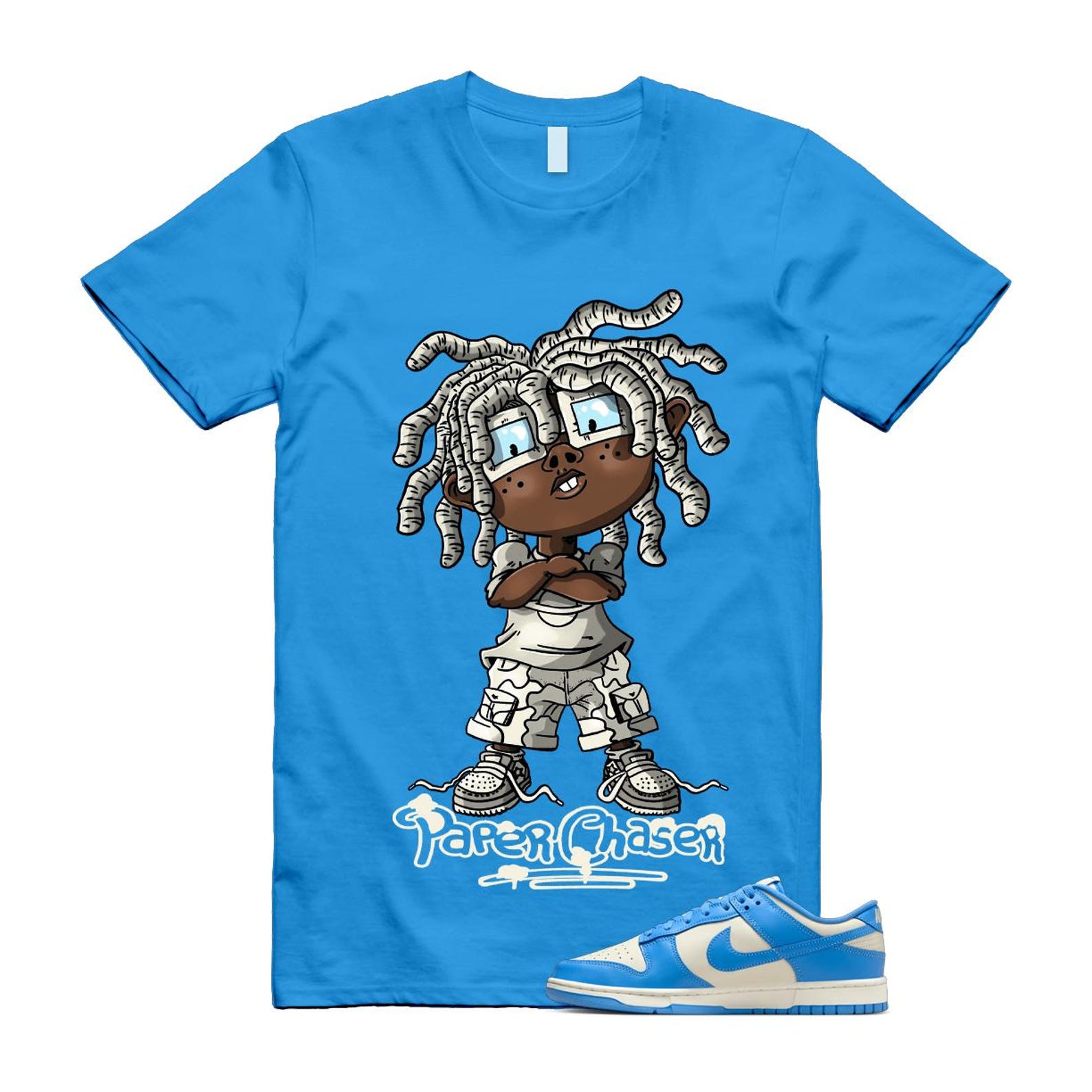 Dunk UNC 2024 University Blue Coconut Milk Low Retro T Shirt Match CHUCKY ,DV0833-113 T-Shirt, Sneaker Match Tee