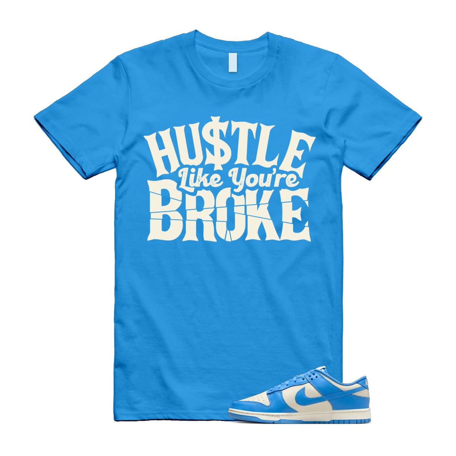 Dunk UNC 2024 University Blue Coconut Milk Low Retro T Shirt Match BROKE ,DV0833-113 T-Shirt, Sneaker Match Tee