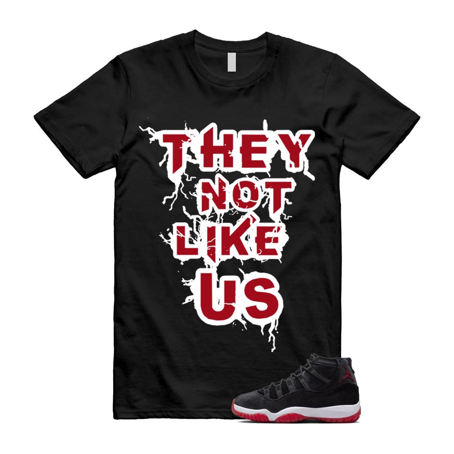 11 Bred Velvet Black Gym Red White T Shirt Match US ,DB5457-061 T-Shirt, Sneaker Match Tee