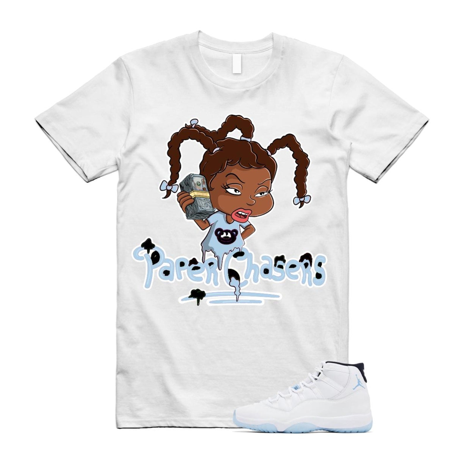 11 Legend Blue White Black 2024 T Shirt Match PC ,CT8012-104 T-Shirt, Sneaker Match Tee