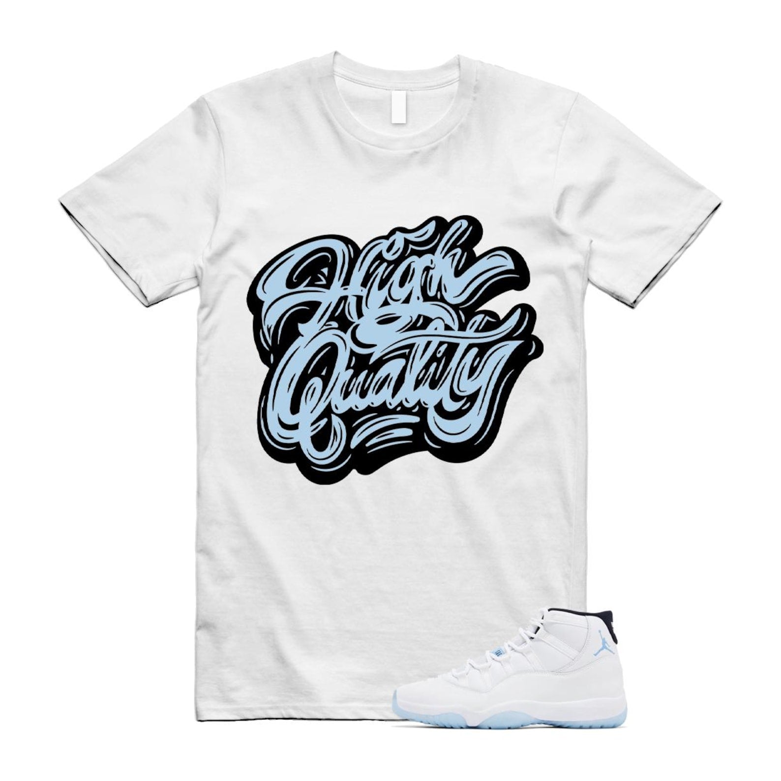 11 Legend Blue White Black 2024 T Shirt Match HIGH ,CT8012-104 T-Shirt, Sneaker Match Tee