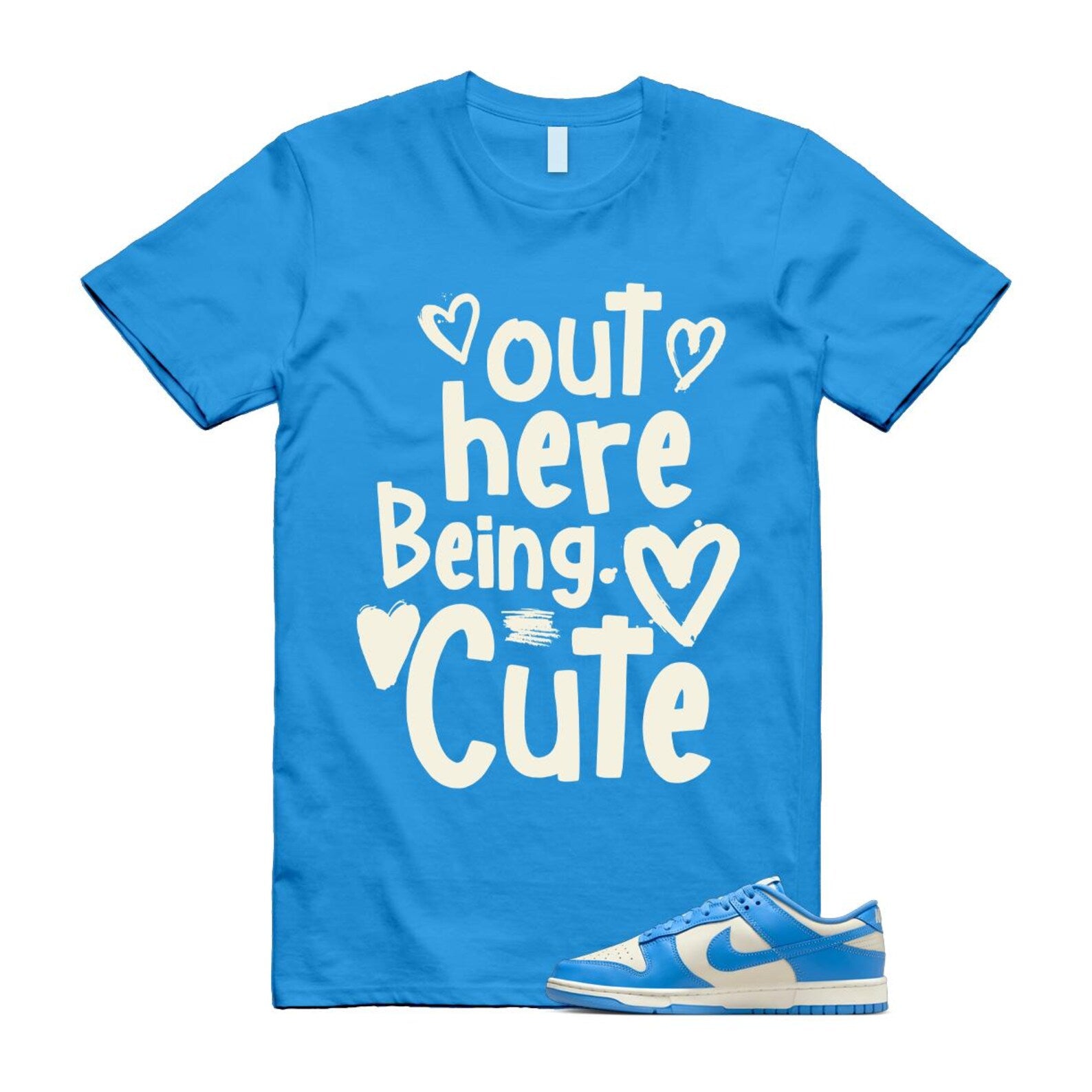 Dunk UNC 2024 University Blue Coconut Milk Low Retro T Shirt Match Out Here Being Cute ,DV0833-113 T-Shirt, Sneaker Match Tee
