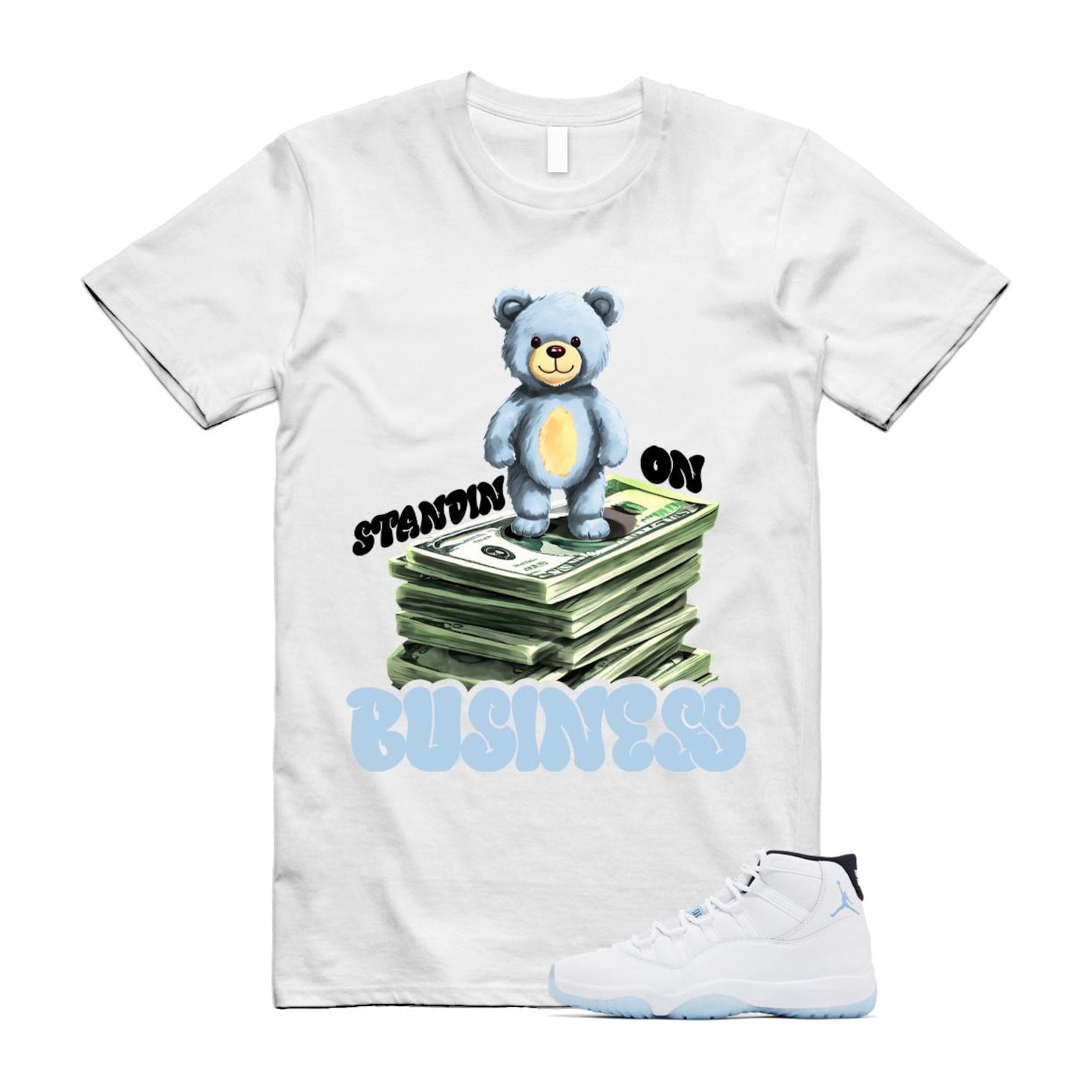11 Legend Blue White Black 2024 T Shirt Match SB2 ,CT8012-104 T-Shirt, Sneaker Match Tee