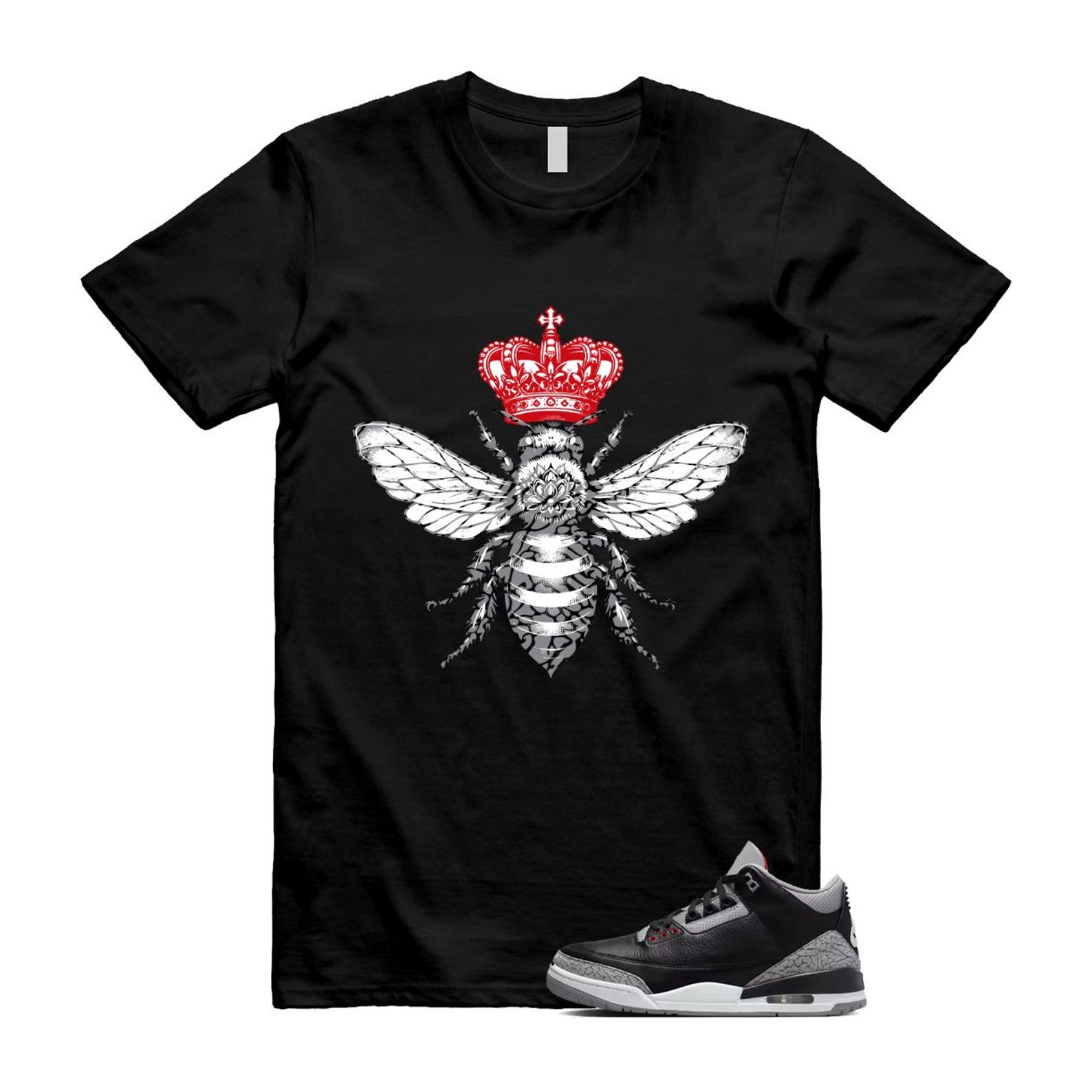 3 Black Cement Grey Fire Red Sail 2024 T Shirt Match BEE ,DN3707-010 T-Shirt, Sneaker Match Tee