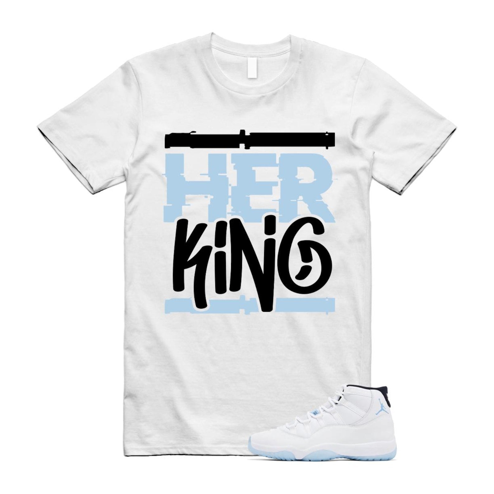 11 Legend Blue White Black 2024 T Shirt Match HK ,CT8012-104 T-Shirt, Sneaker Match Tee