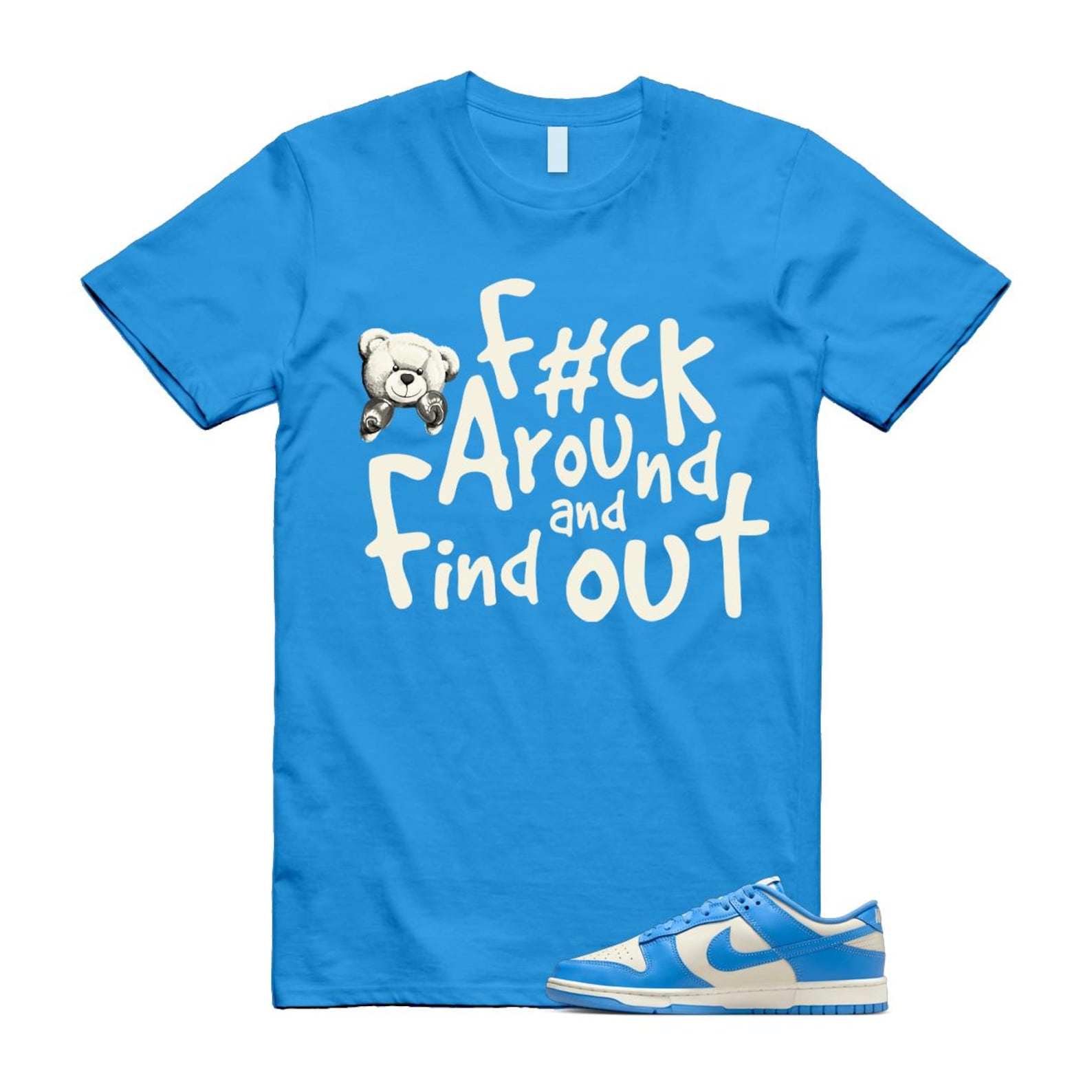 Dunk UNC 2024 University Blue Coconut Milk Low Retro T Shirt Match FCK ,DV0833-113 T-Shirt, Sneaker Match Tee