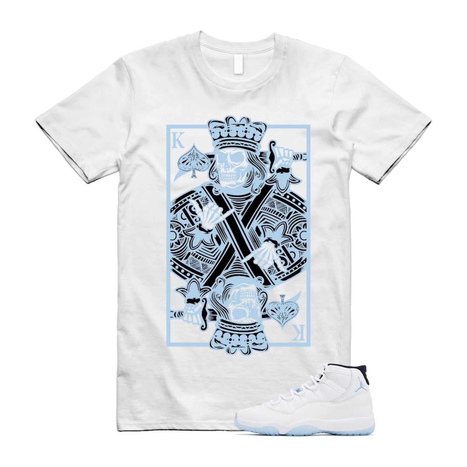 11 Legend Blue White Black 2024 T Shirt Match KC ,CT8012-104 T-Shirt, Sneaker Match Tee