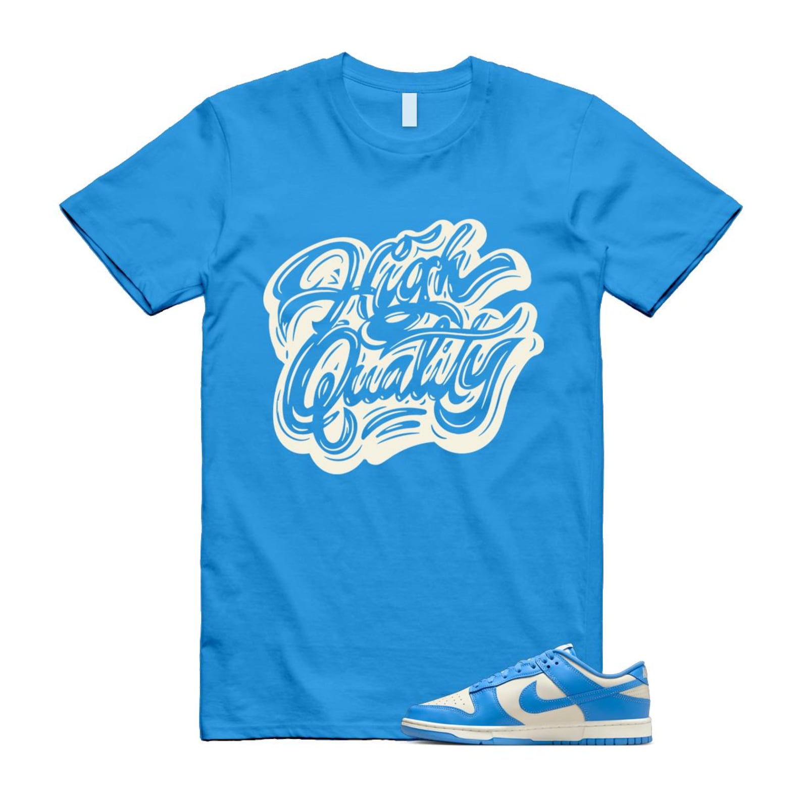 Dunk UNC 2024 University Blue Coconut Milk Low Retro T Shirt Match HIGH ,DV0833-113 T-Shirt, Sneaker Match Tee