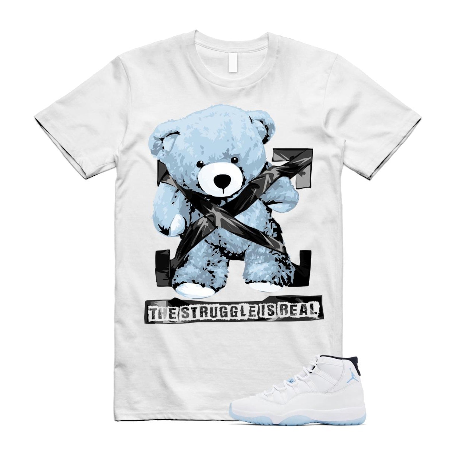 11 Legend Blue White Black 2024 T Shirt Match STRUG ,CT8012-104 T-Shirt, Sneaker Match Tee