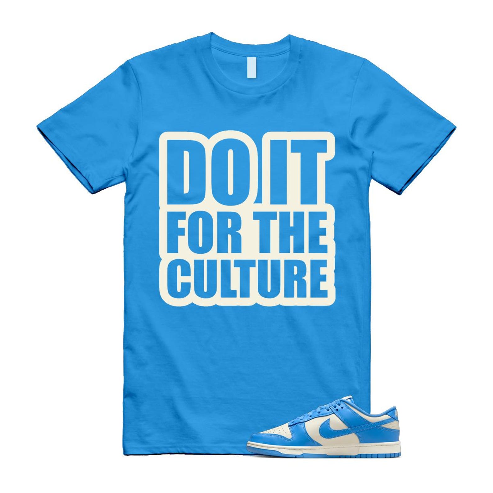 Dunk UNC 2024 University Blue Coconut Milk Low Retro T Shirt Match CULTURE ,DV0833-113 T-Shirt, Sneaker Match Tee