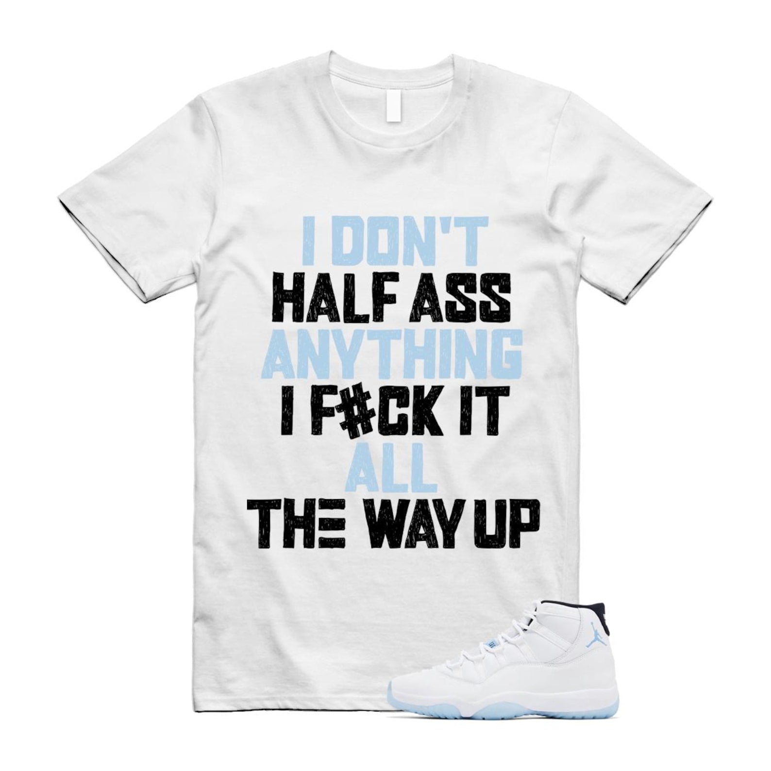 11 Legend Blue White Black 2024 T Shirt Match HALF ,CT8012-104 T-Shirt, Sneaker Match Tee