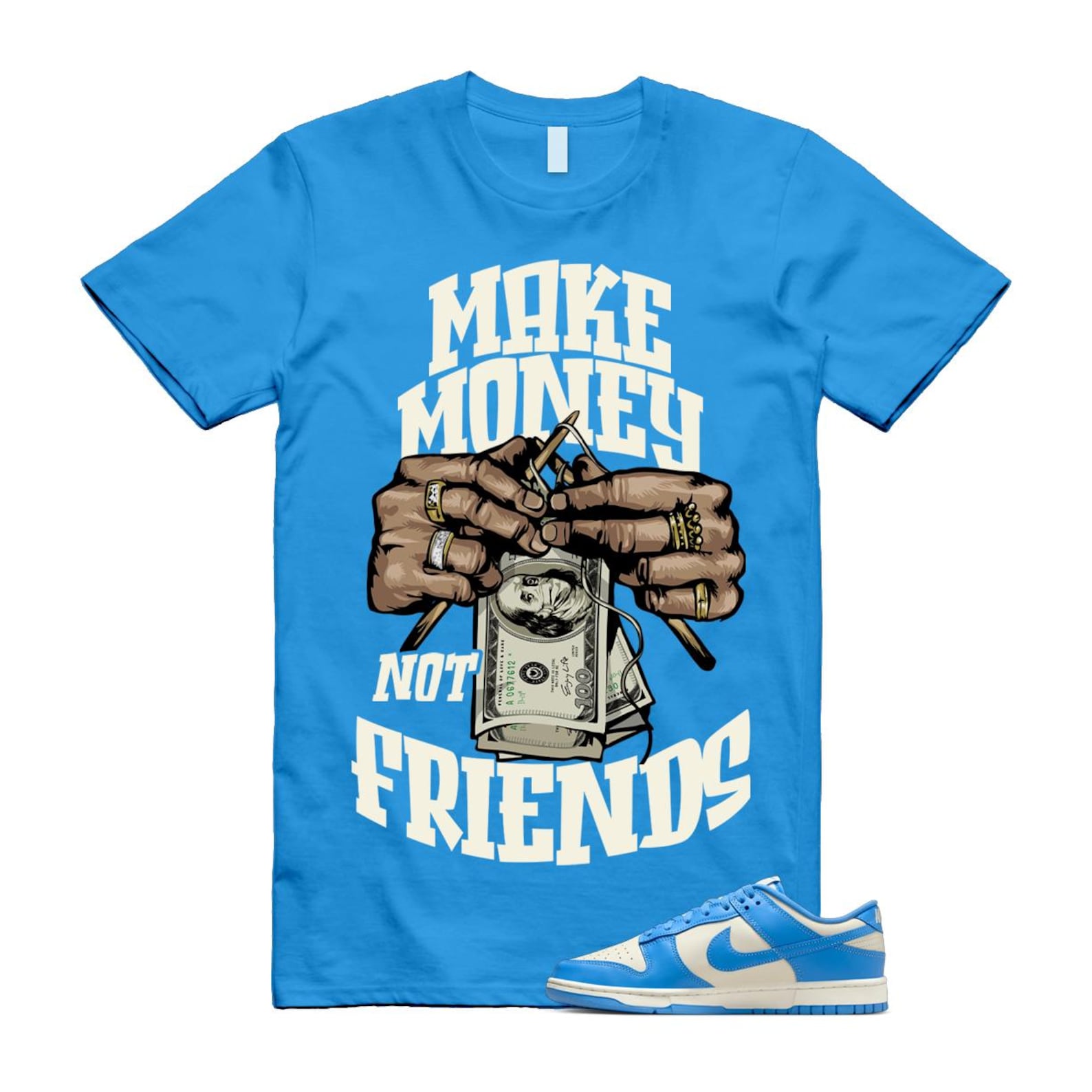 Dunk UNC 2024 University Blue Coconut Milk Low Retro T Shirt Match MM ,DV0833-113 T-Shirt, Sneaker Match Tee