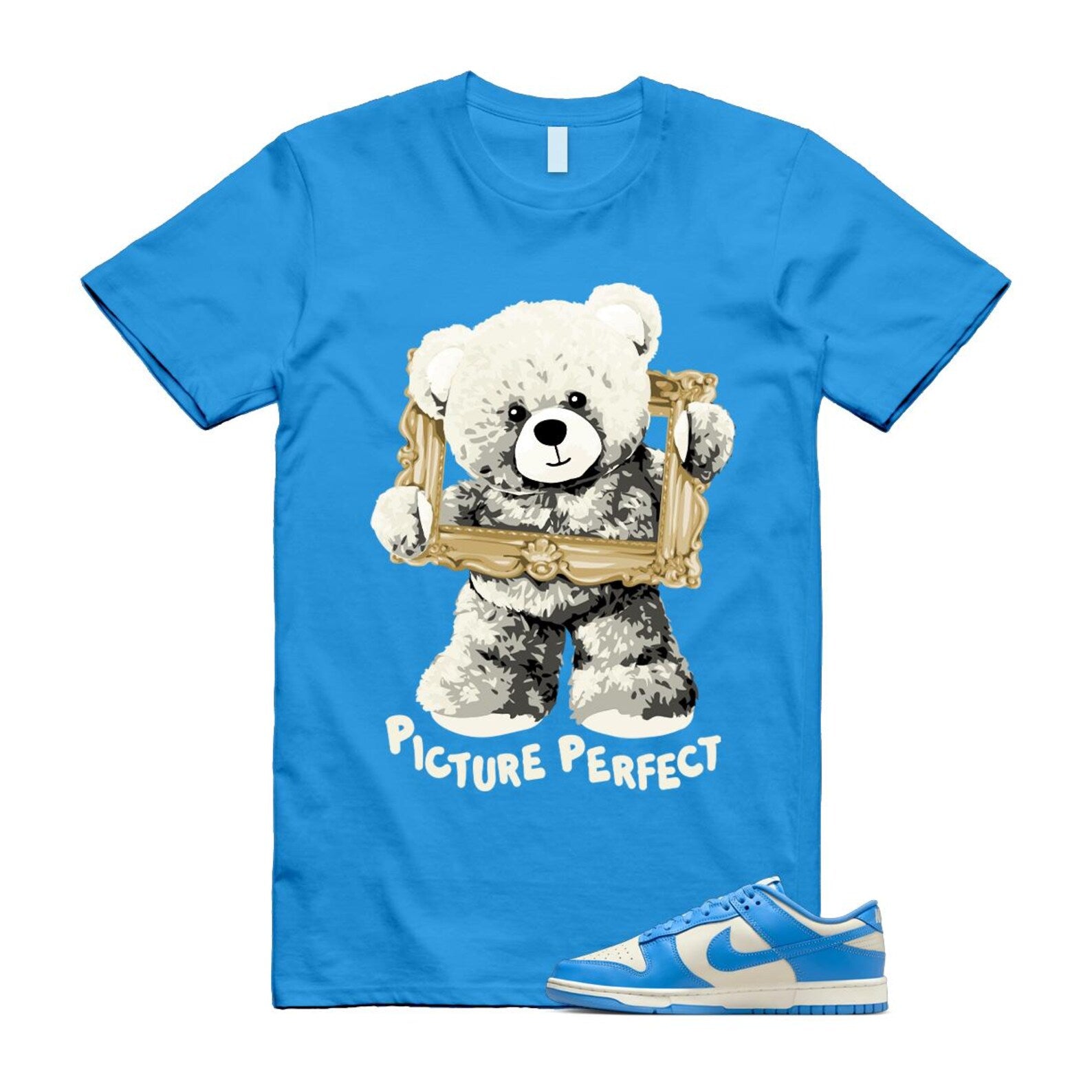 Dunk UNC 2024 University Blue Coconut Milk Low Retro T Shirt Match PIC ,DV0833-113 T-Shirt, Sneaker Match Tee