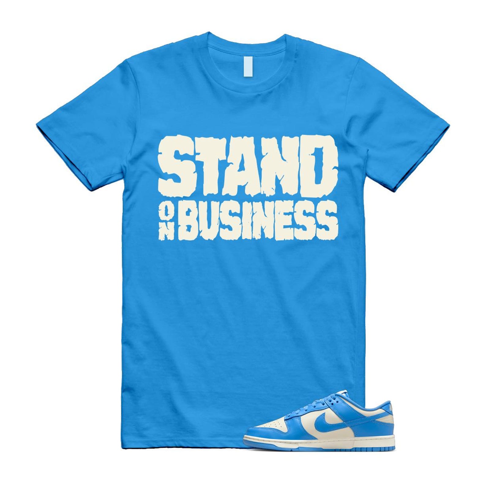 Dunk UNC 2024 University Blue Coconut Milk Low Retro T Shirt Match Stand On Business ,DV0833-113 T-Shirt, Sneaker Match Tee