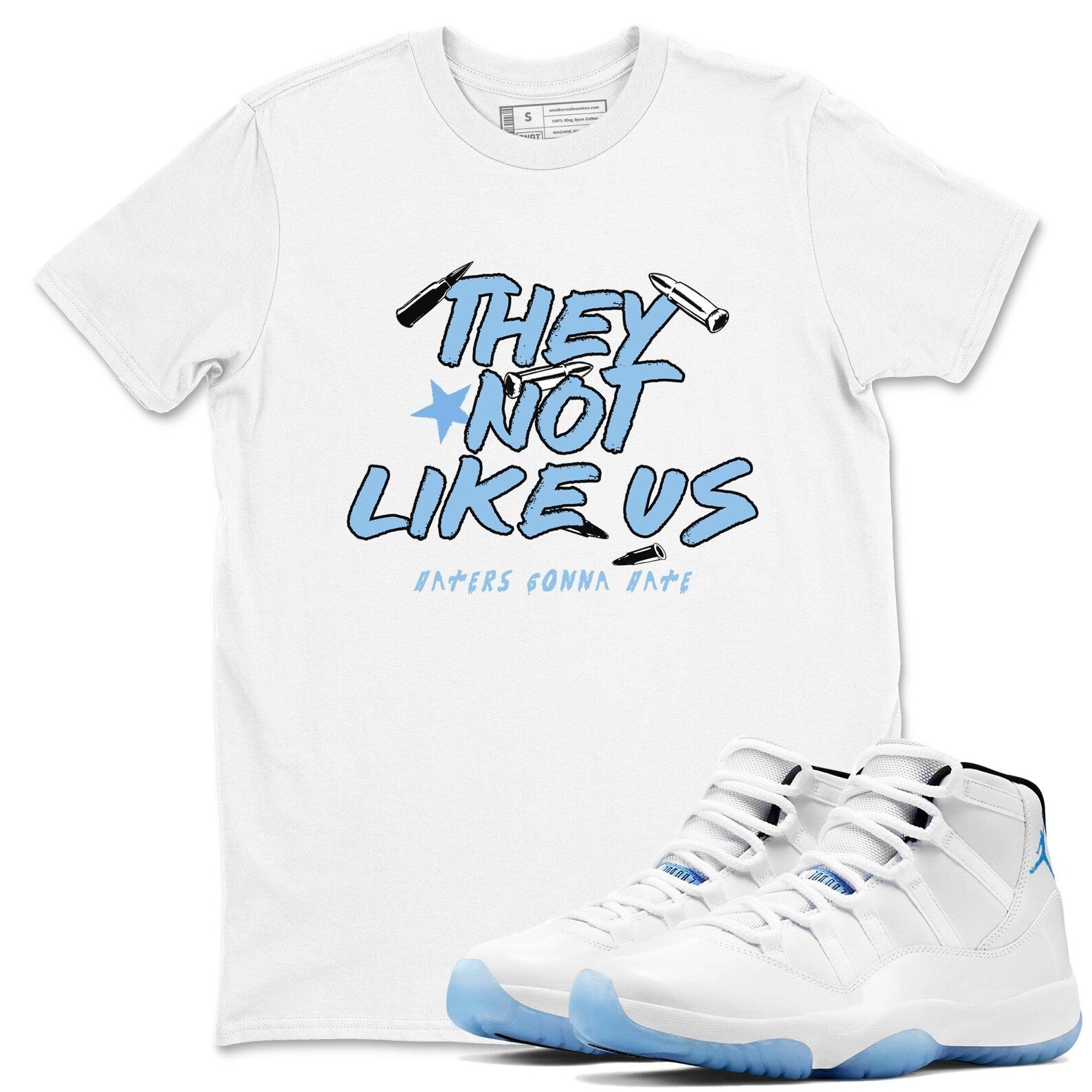 They Not Like Us Graphic T-Shirt to wear with jordans 11s Retro Legend Blue, CT8012-104 T-Shirt, Sneaker Match Tee