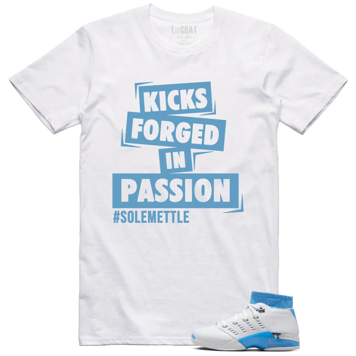 Jordan 17 Retro Low SP University Blue (2024) Matching T-shirt Kicks Passion FJ0395-101 T-Shirt, Sneaker Match Tee