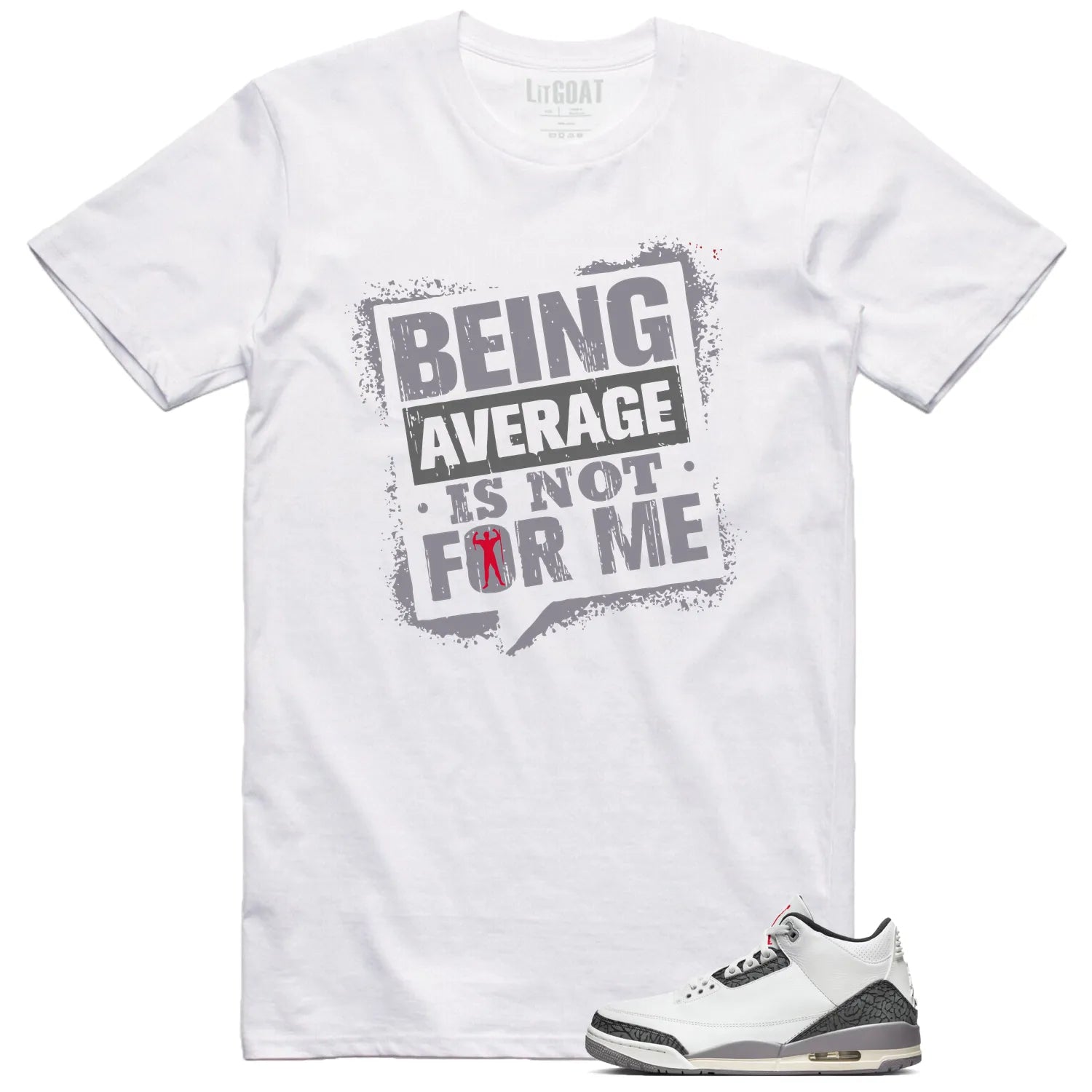 Air Jordan 3 Retro "Cement Grey" Matching T-shirt Not For Me CT8532-106 T-Shirt, Sneaker Match Tee