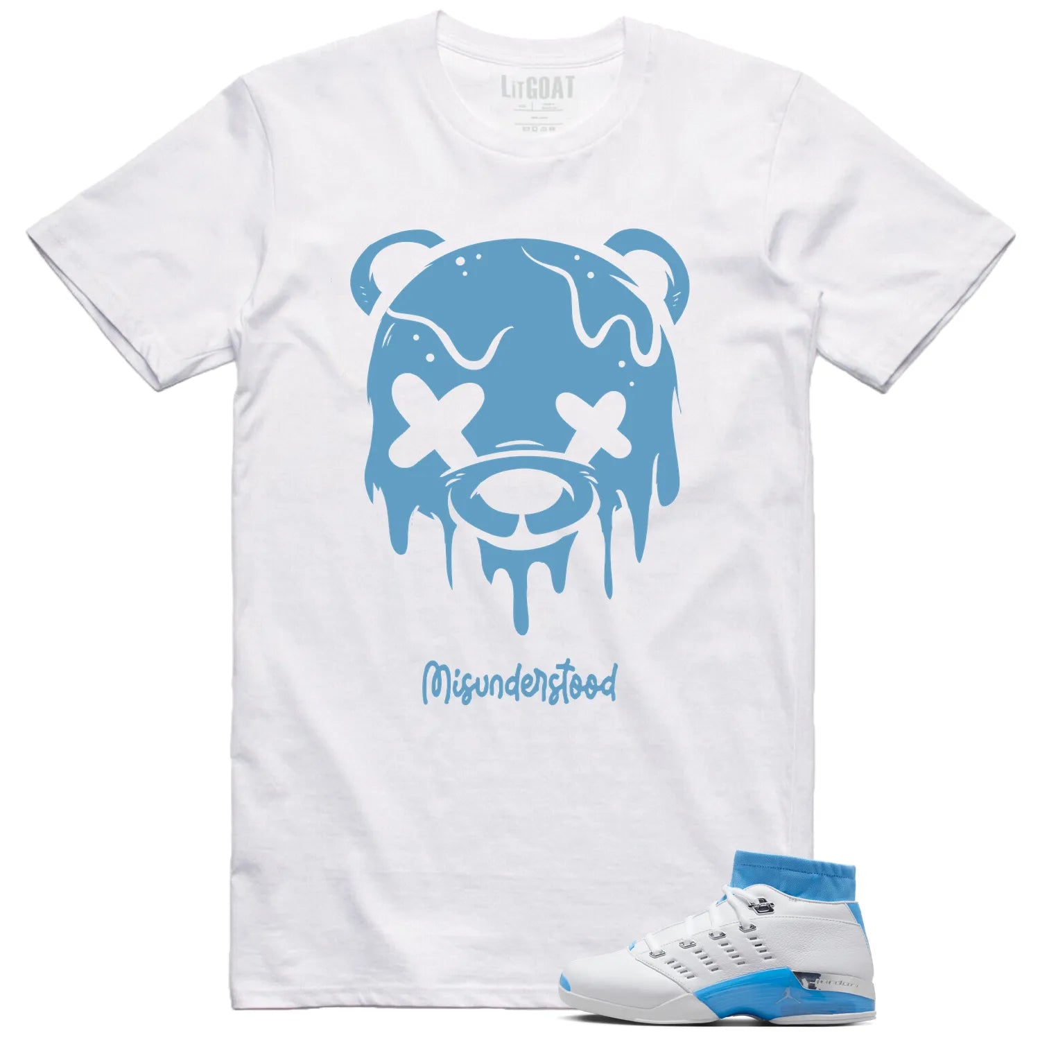 Jordan 17 Retro Low SP University Blue (2024) Matching T-shirt Drippy Bear FJ0395-101 T-Shirt, Sneaker Match Tee