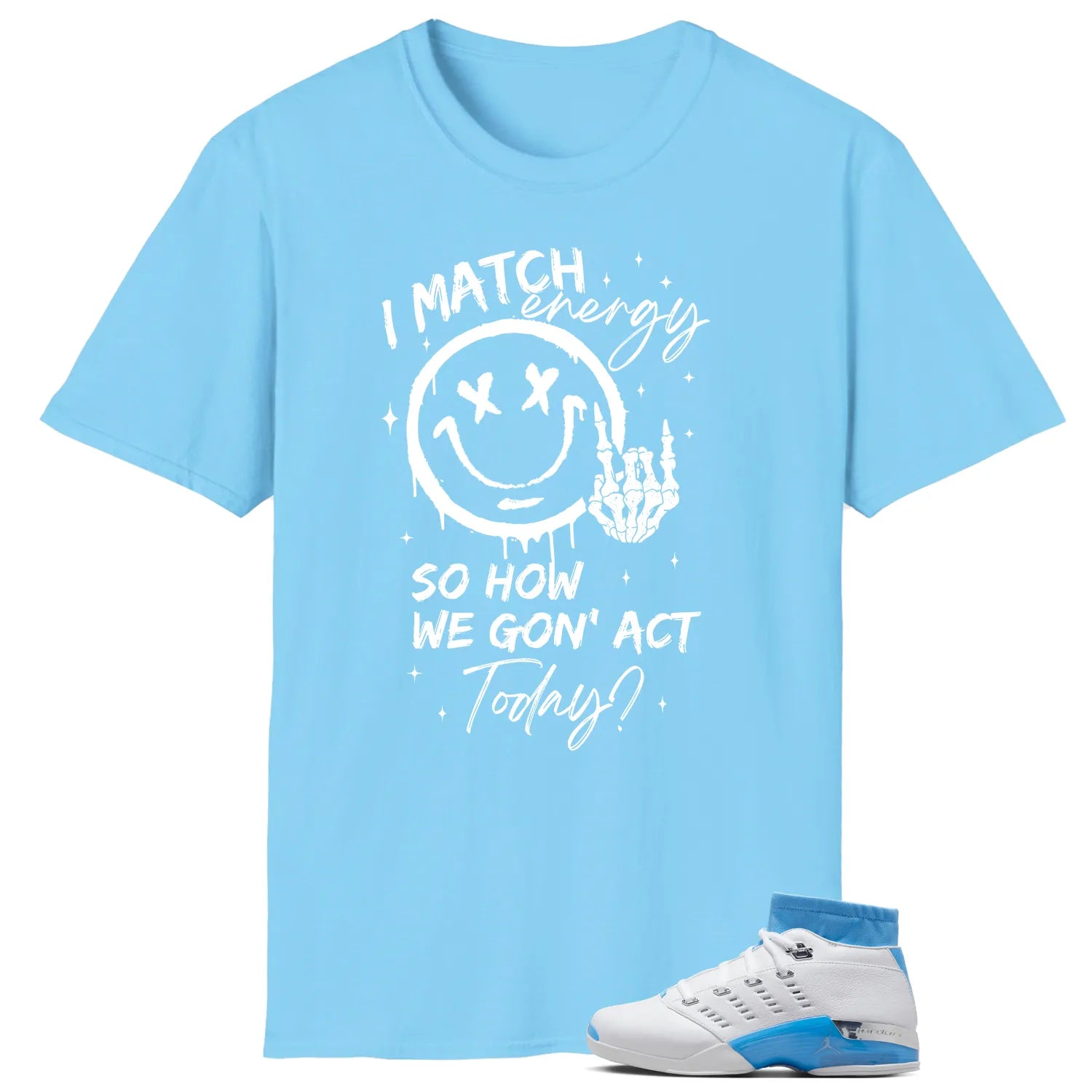 Air Jordan 17 Retro Low SP University Blue (2024) Matching T-shirt Match Energy FJ0395-101 T-Shirt, Sneaker Match Tee