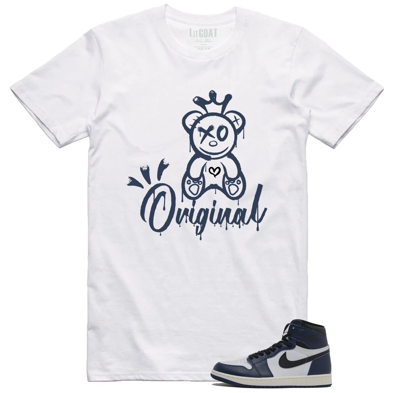Jordan 1 High OG Midnight Navy Matching T-shirt Original DZ5485-401 T-Shirt, Sneaker Match Tee