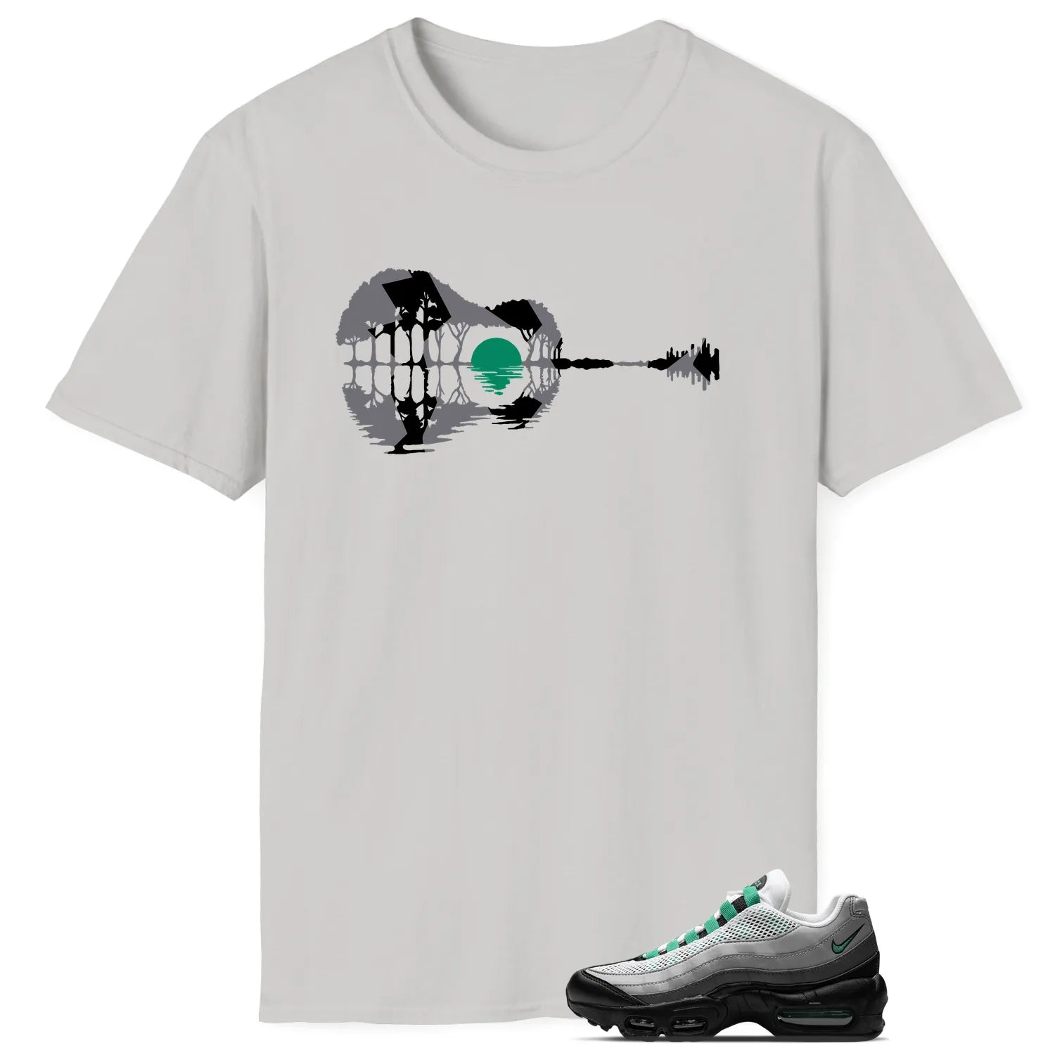 Guitar Shirt for Air Max 95 Next Nature Stadium Green Sneaker DH8015-002 T-Shirt, Sneaker Match Tee