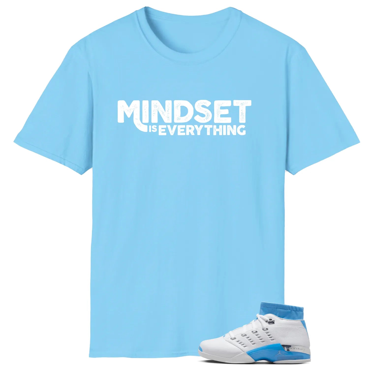 Air Jordan 17 Retro Low SP University Blue (2024) Matching T-shirt Mindset FJ0395-101 T-Shirt, Sneaker Match Tee